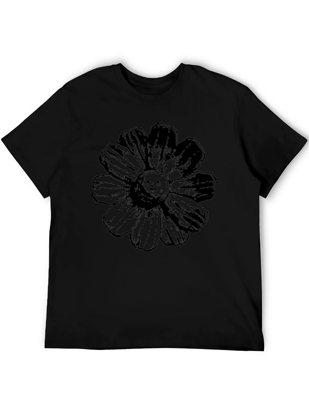 Black Floral Graphic Tee - Unique Statement Shirt