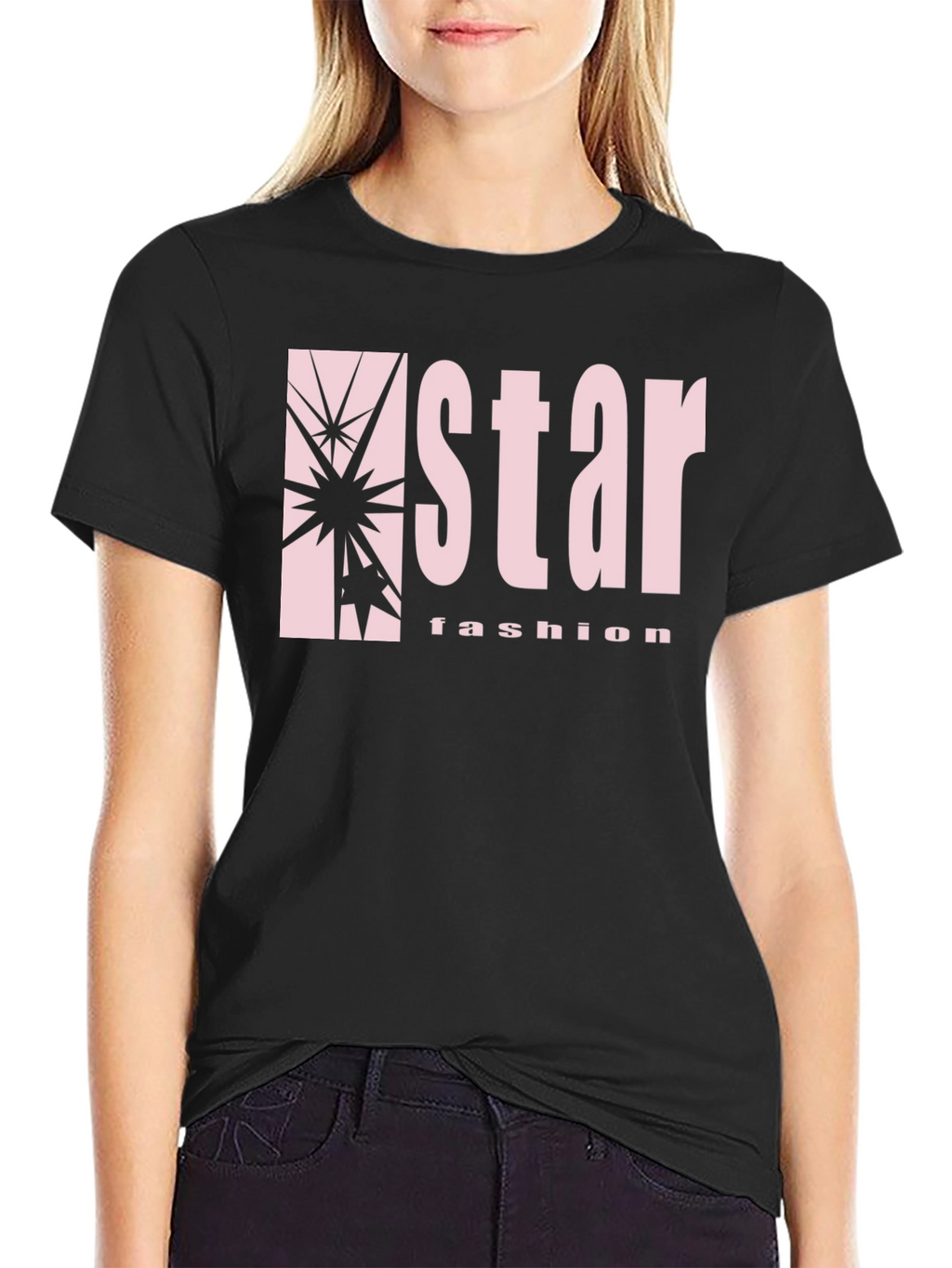 Star Fashion Black Graphic Tee