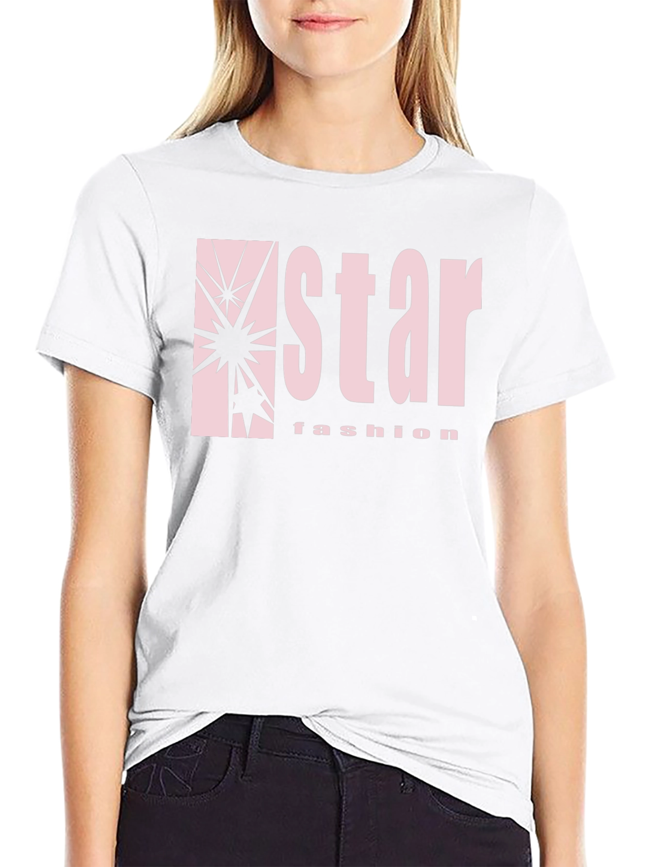 Star Fashion Black Graphic Tee