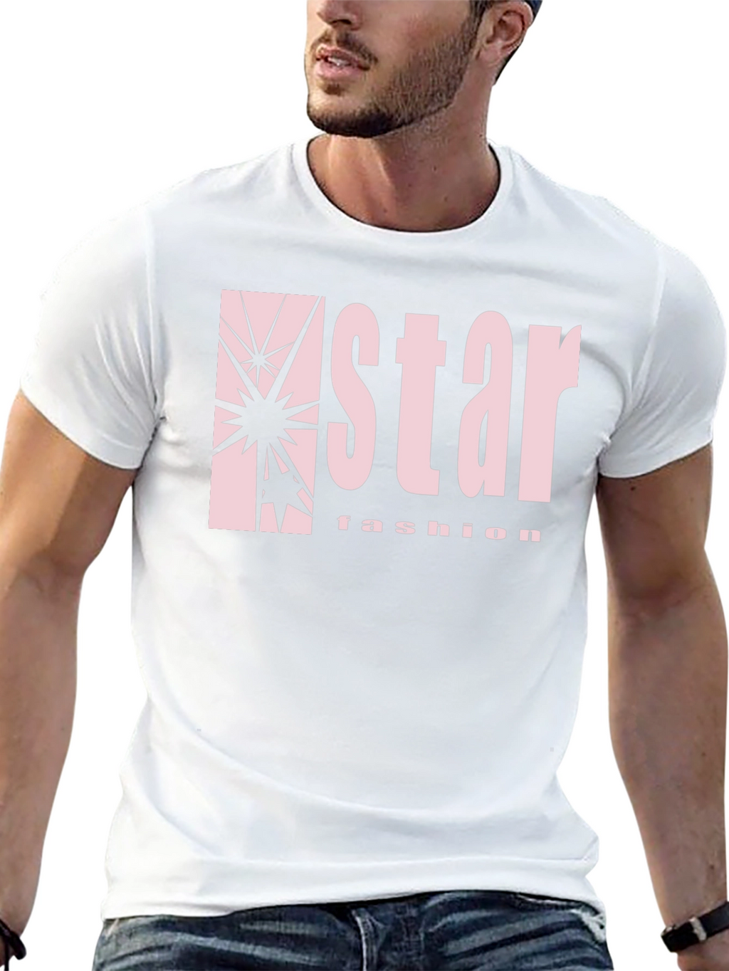Star Fashion Black Graphic Tee