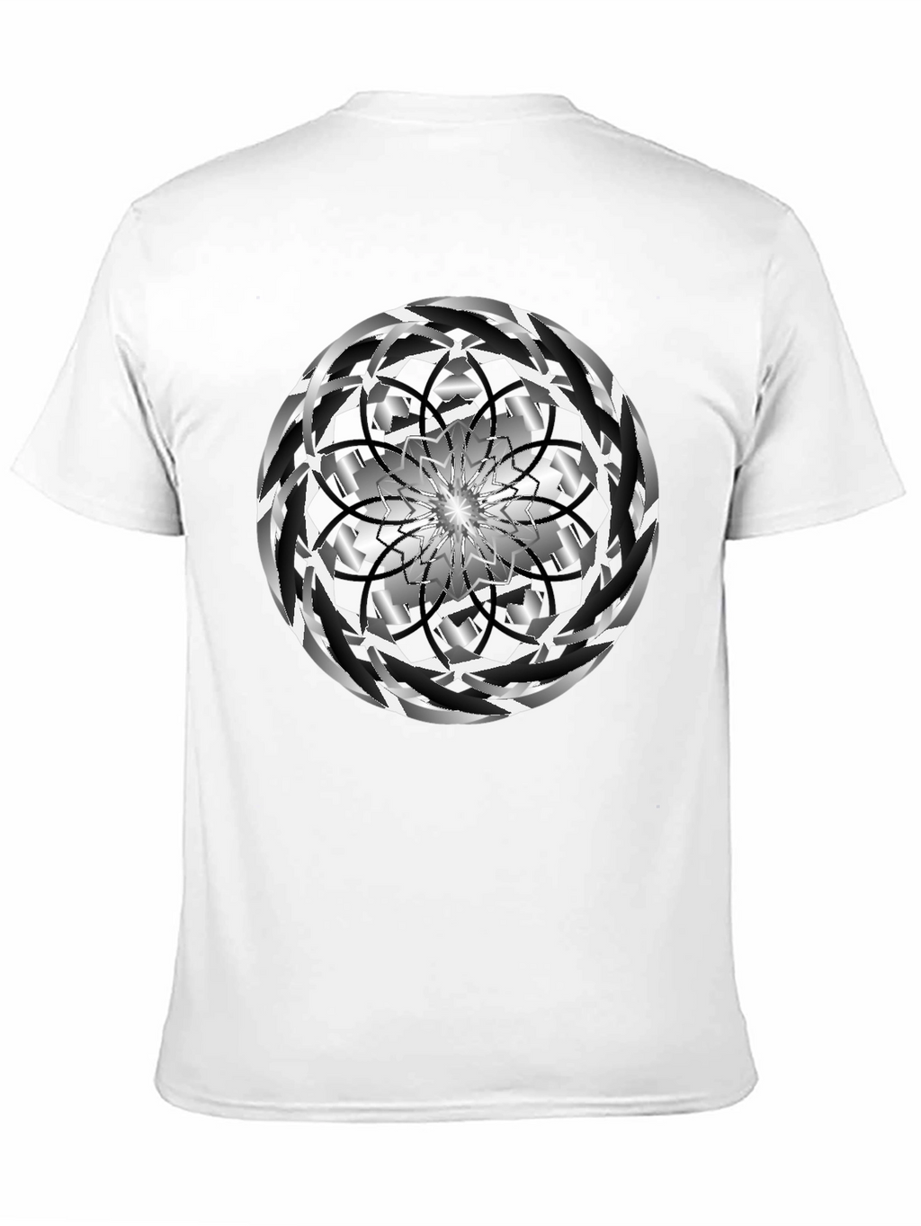 Abstract Swirl Graphic Black Tee