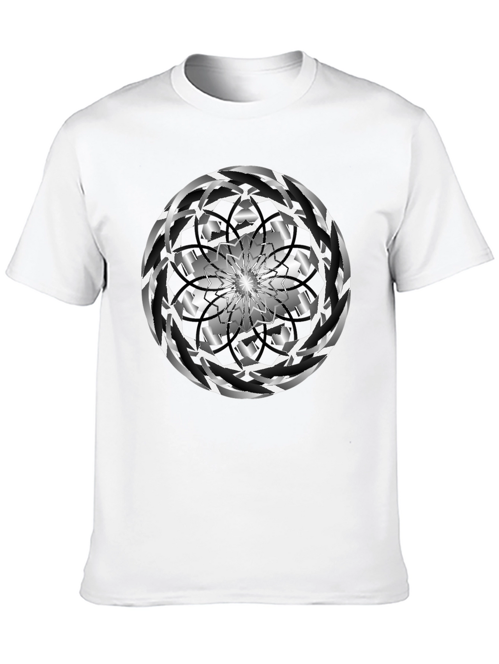 Abstract Swirl Graphic Black Tee