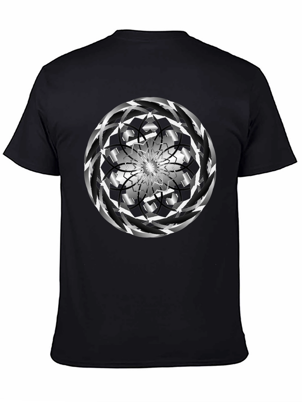Abstract Swirl Graphic Black Tee