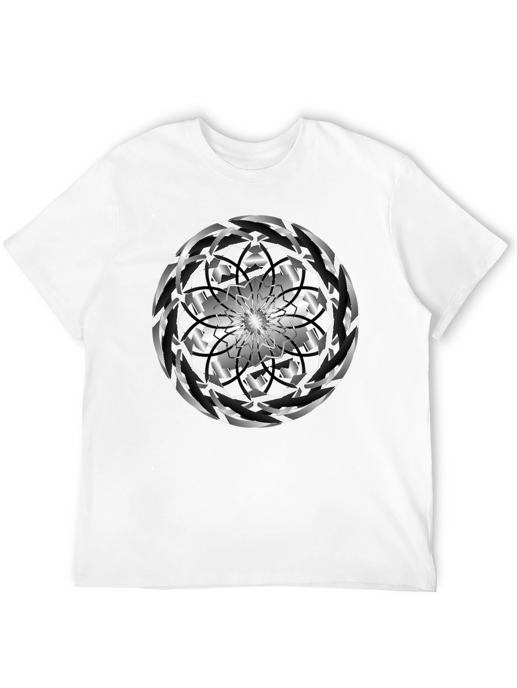 Abstract Swirl Graphic Black Tee