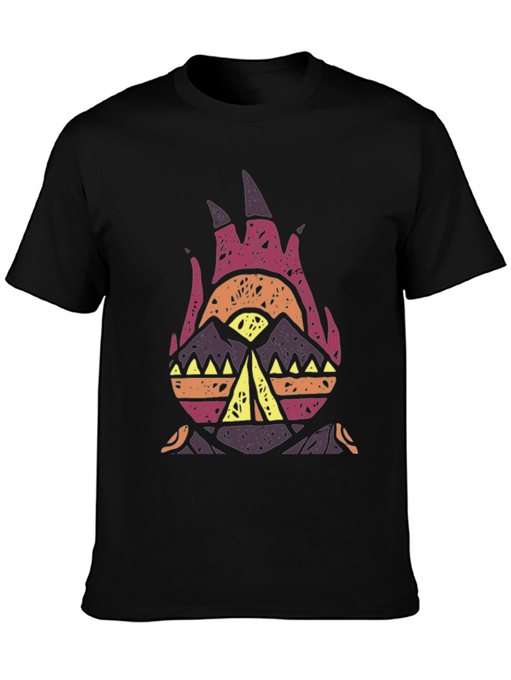 Tribal Campfire Graphic Tee - Black