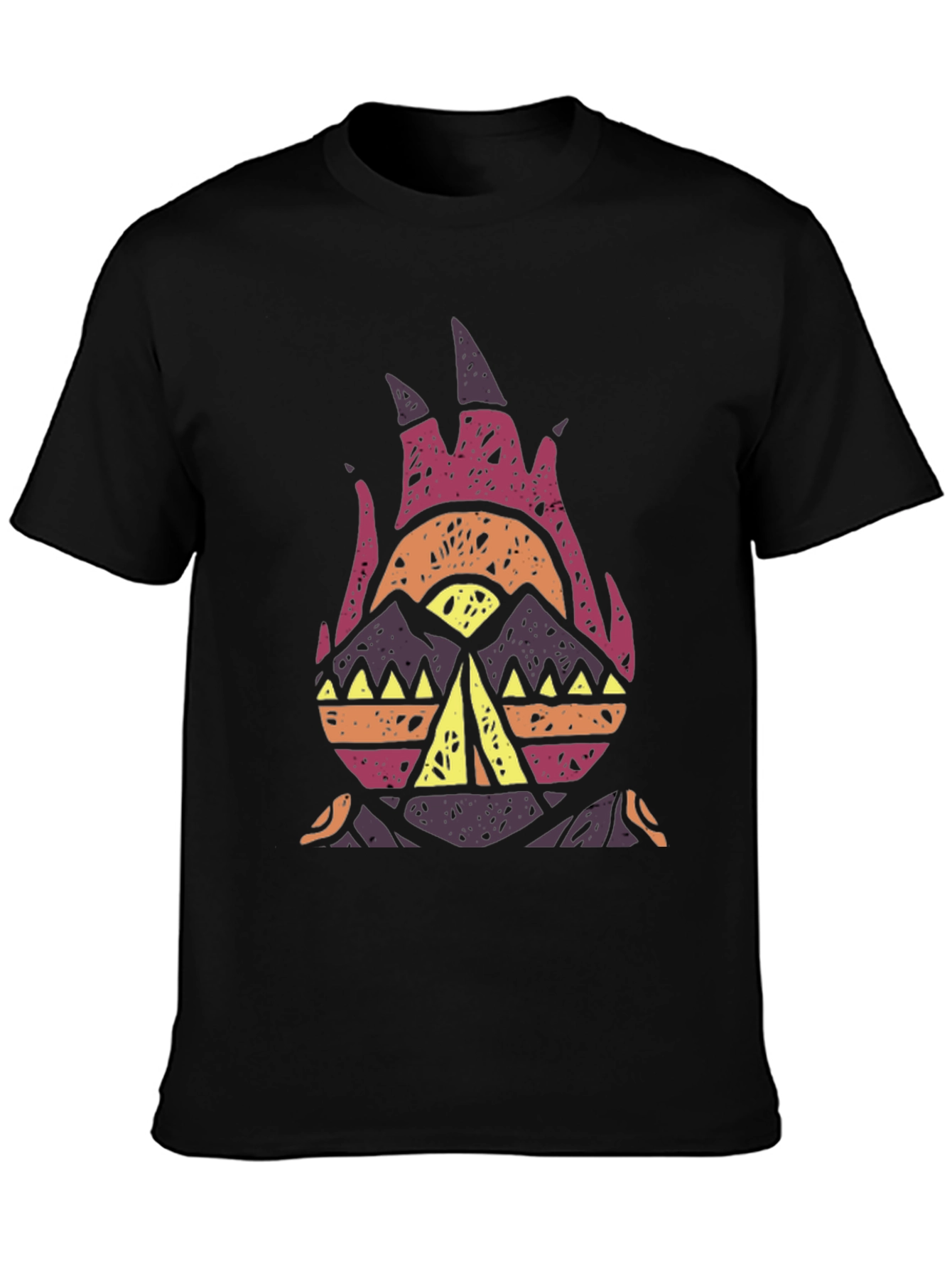 Tribal Campfire Graphic Tee - Black