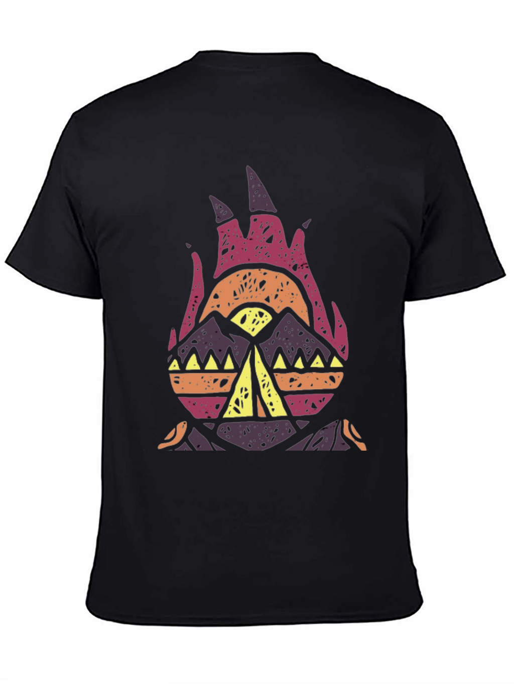 Tribal Campfire Graphic Tee - Black
