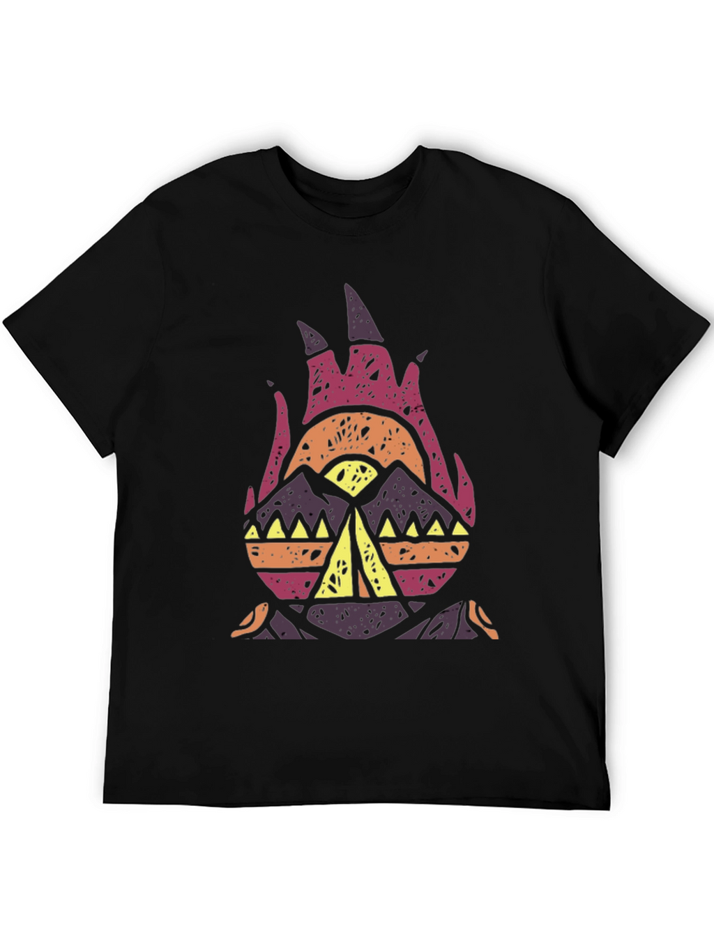 Tribal Campfire Graphic Tee - Black