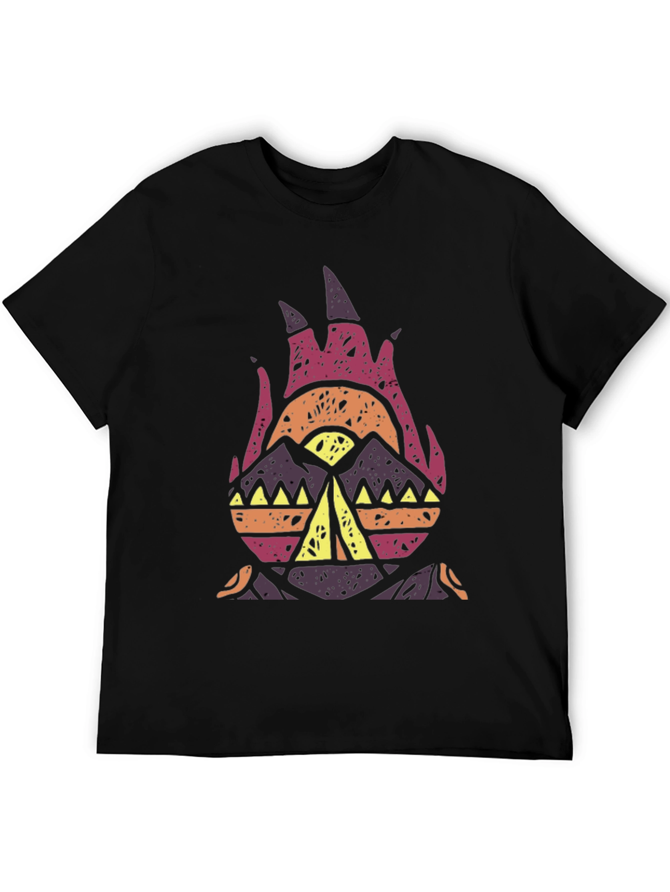 Tribal Campfire Graphic Tee - Black