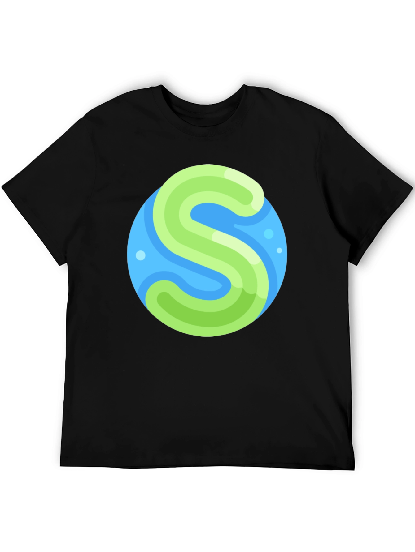 Abstract S Graphic Black T-Shirt