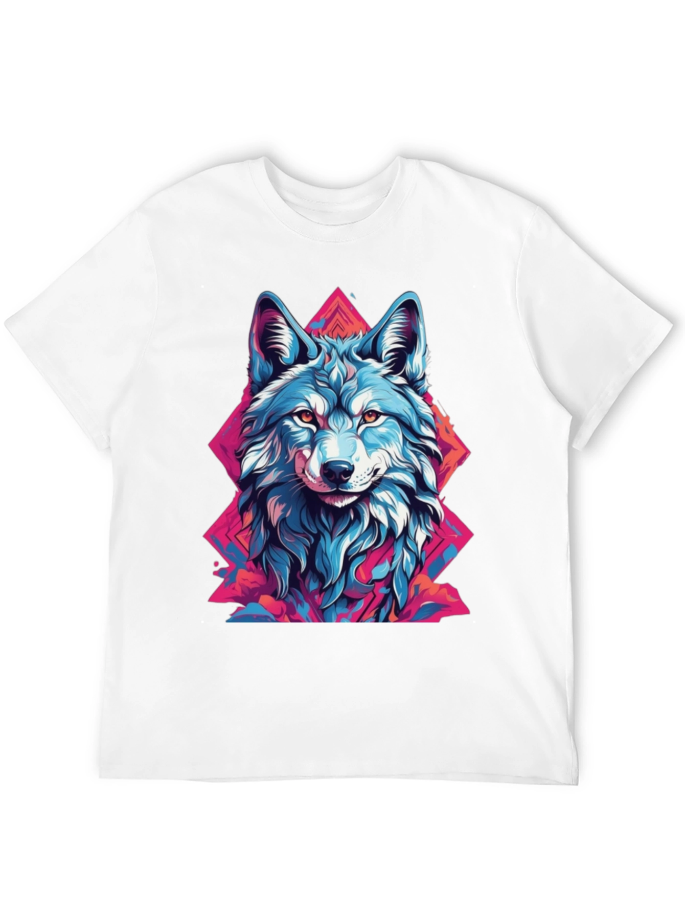 Abstract Wolf Graphic Tee - Mens Black T-Shirt
