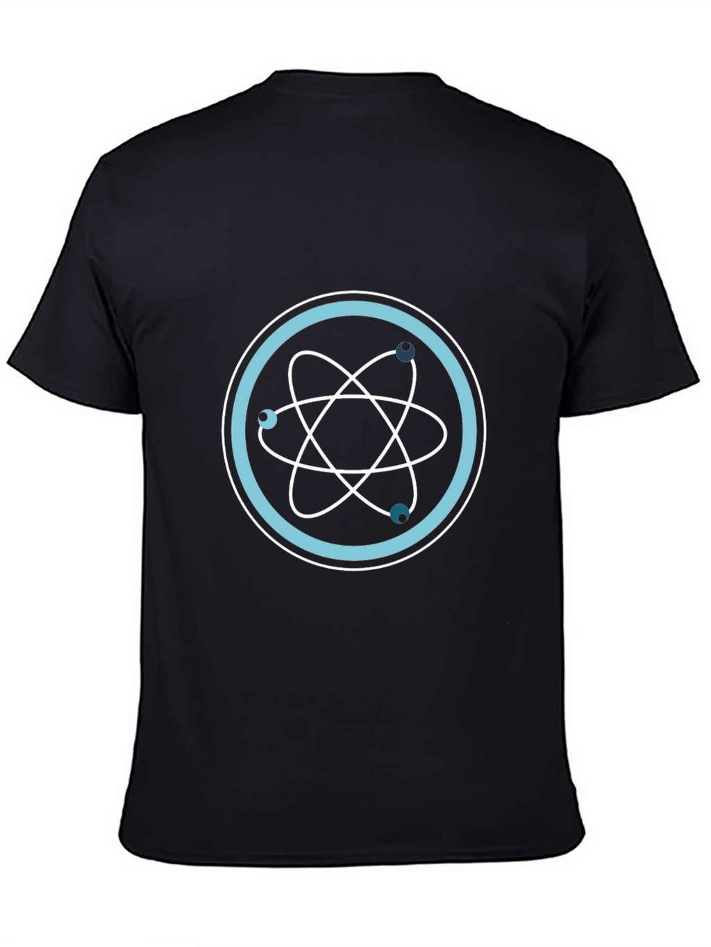Science Atom Design Black T-Shirt