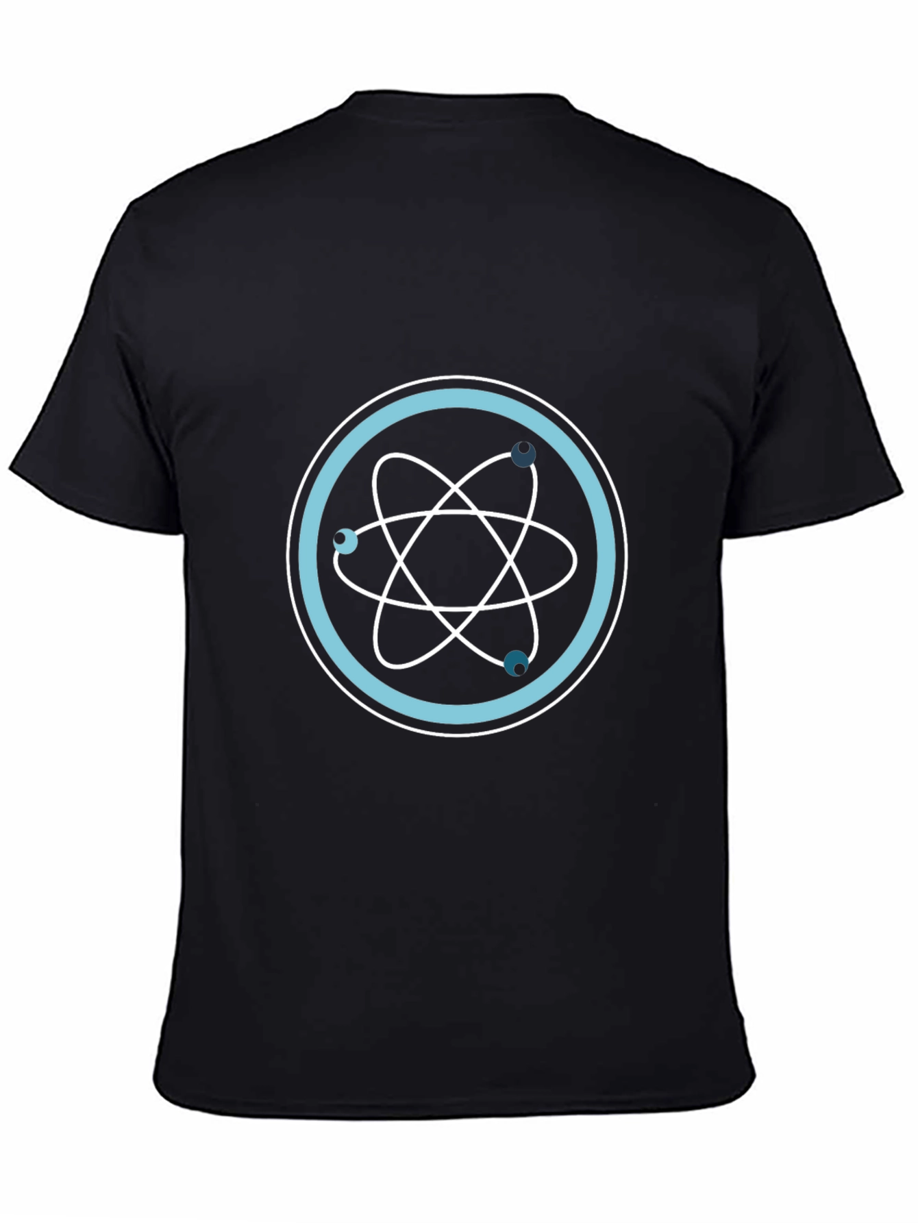 Science Atom Design Black T-Shirt