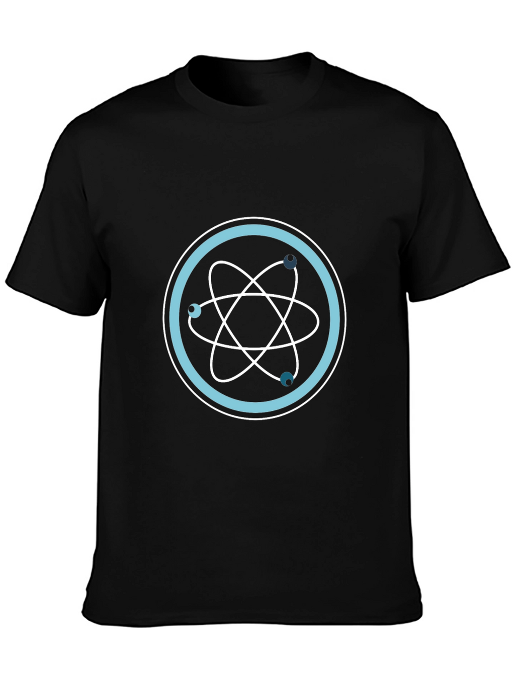 Science Atom Design Black T-Shirt