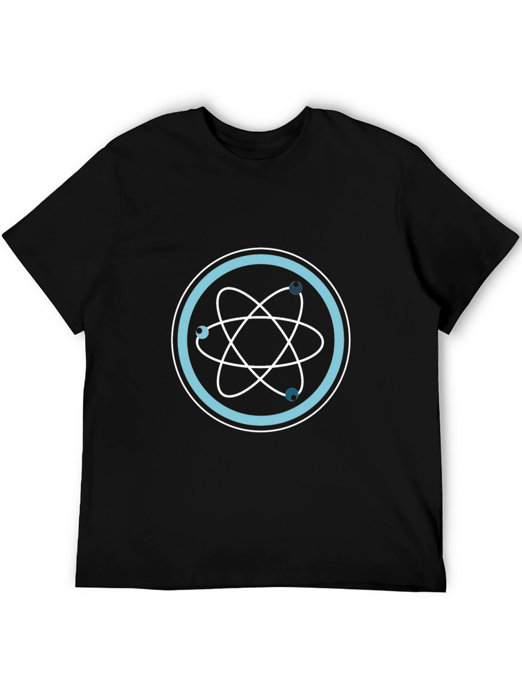 Science Atom Design Black T-Shirt