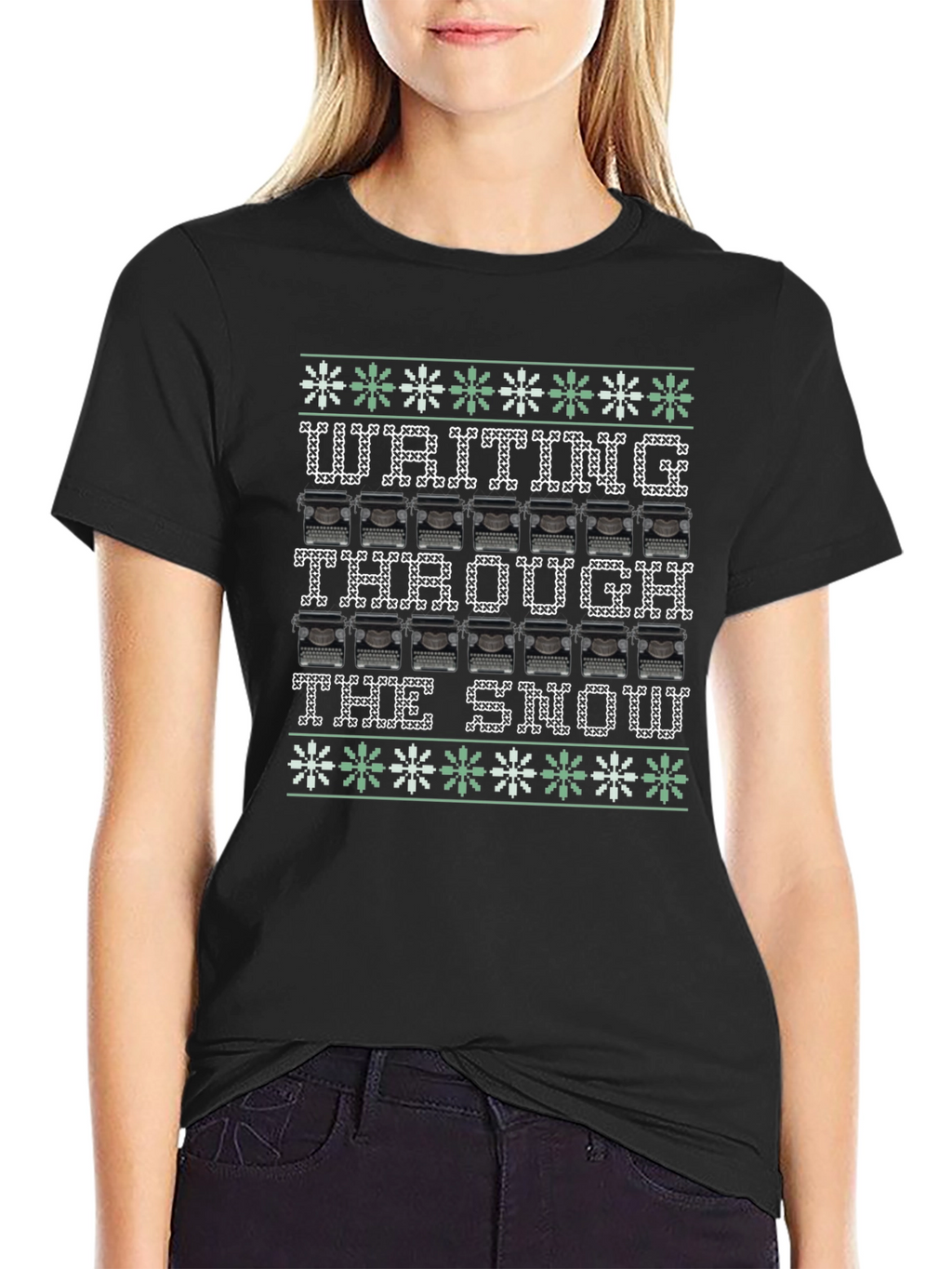 Writing Through the Snow Ugly Christmas T-Shirt