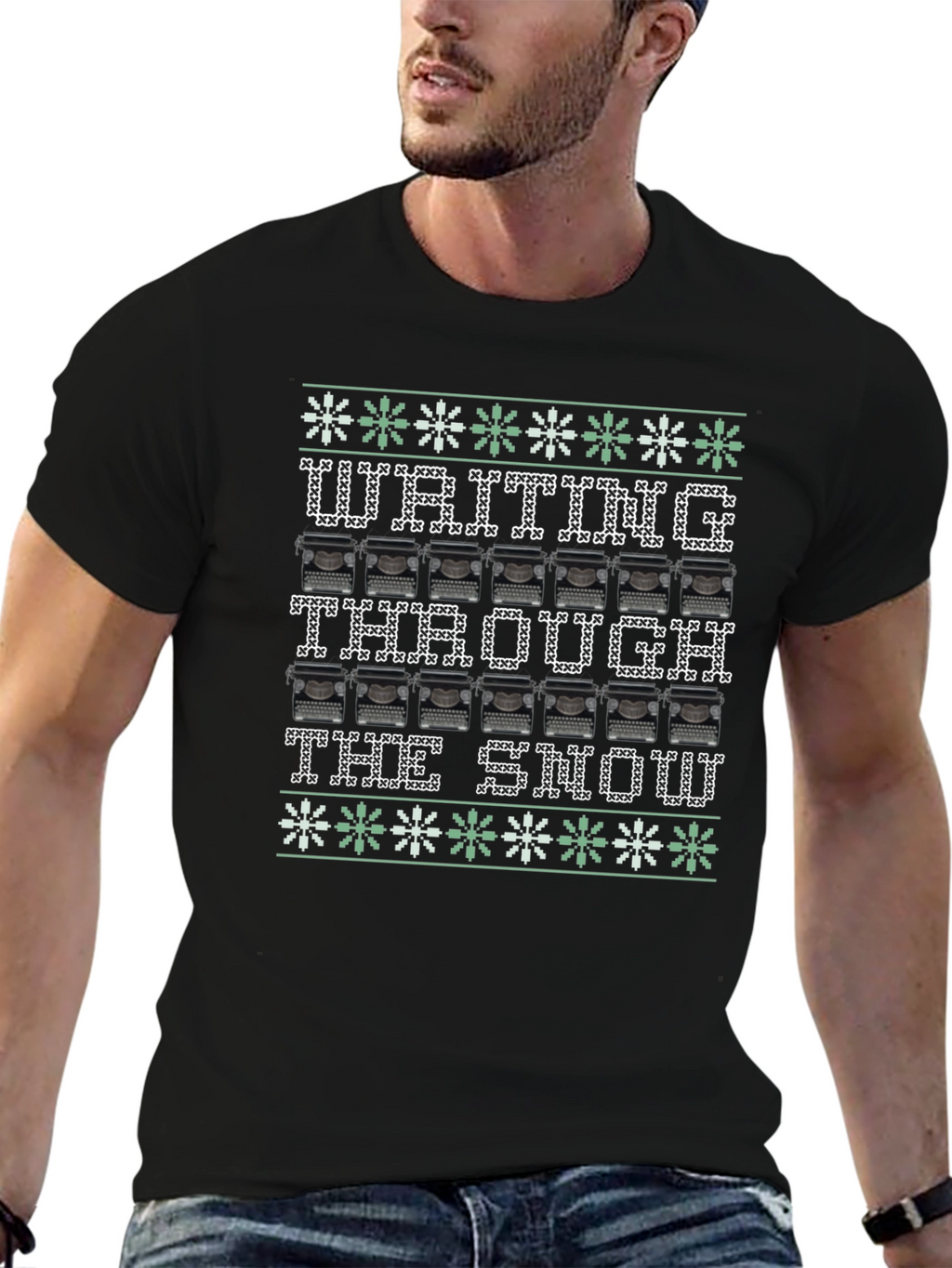 Writing Through the Snow Ugly Christmas T-Shirt