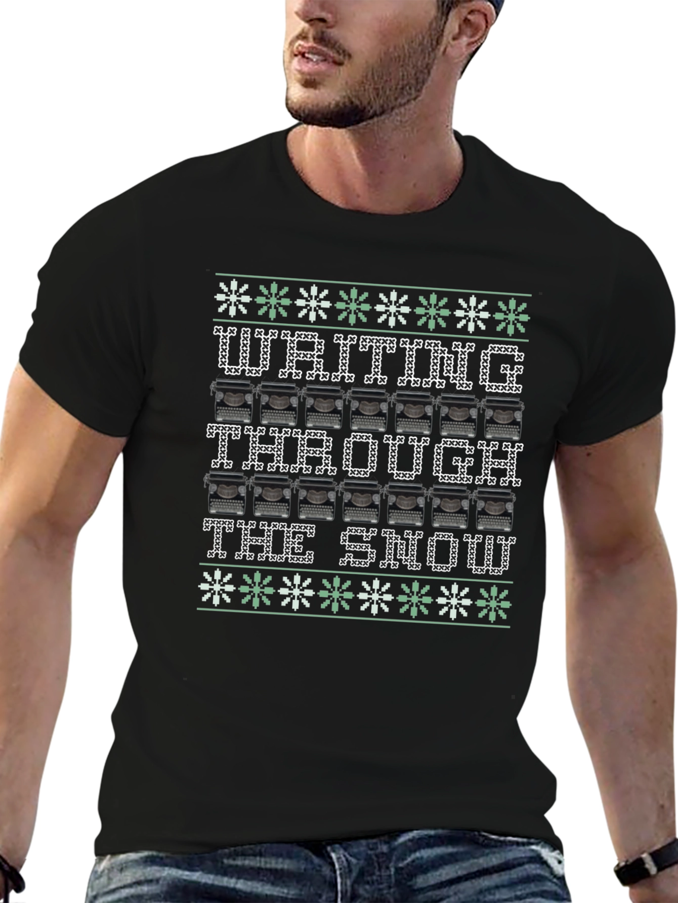 Writing Through the Snow Ugly Christmas T-Shirt