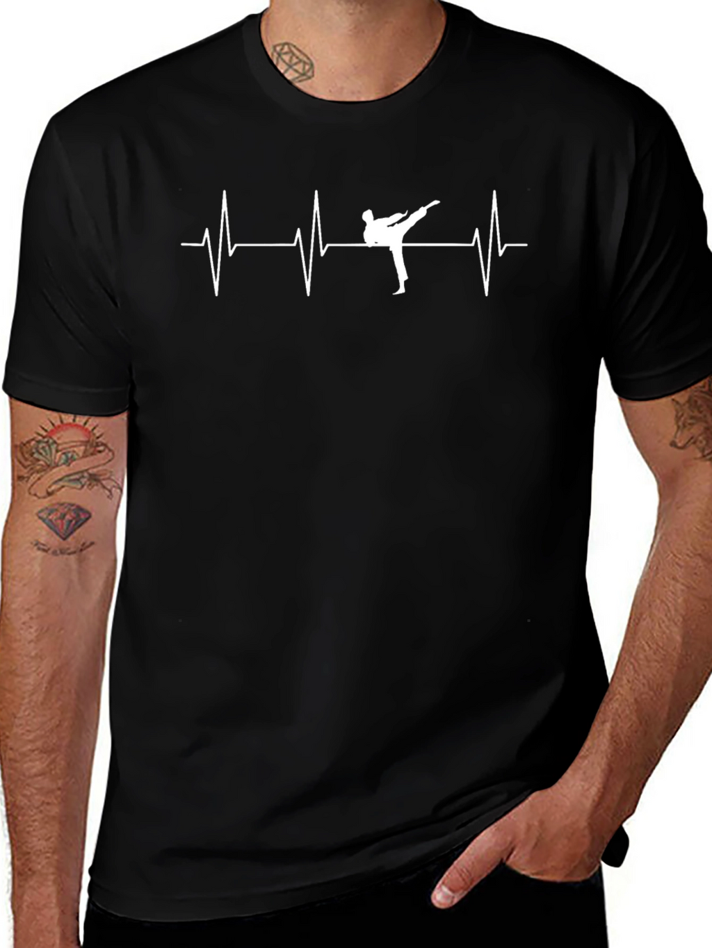 Heartbeat Kick T-Shirt - Martial Arts Graphic Tee