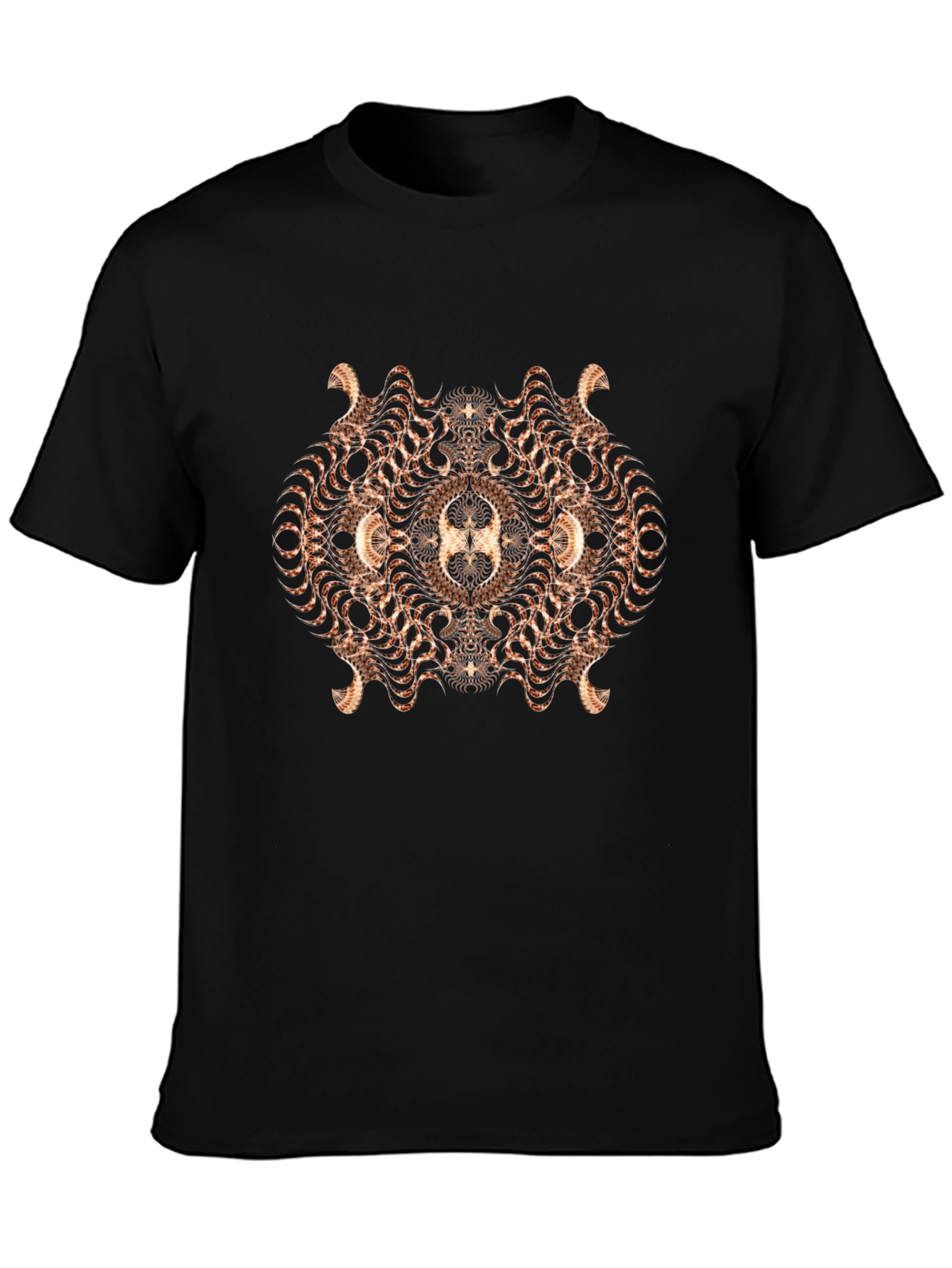 Abstract Fractal Graphic T-Shirt - Black