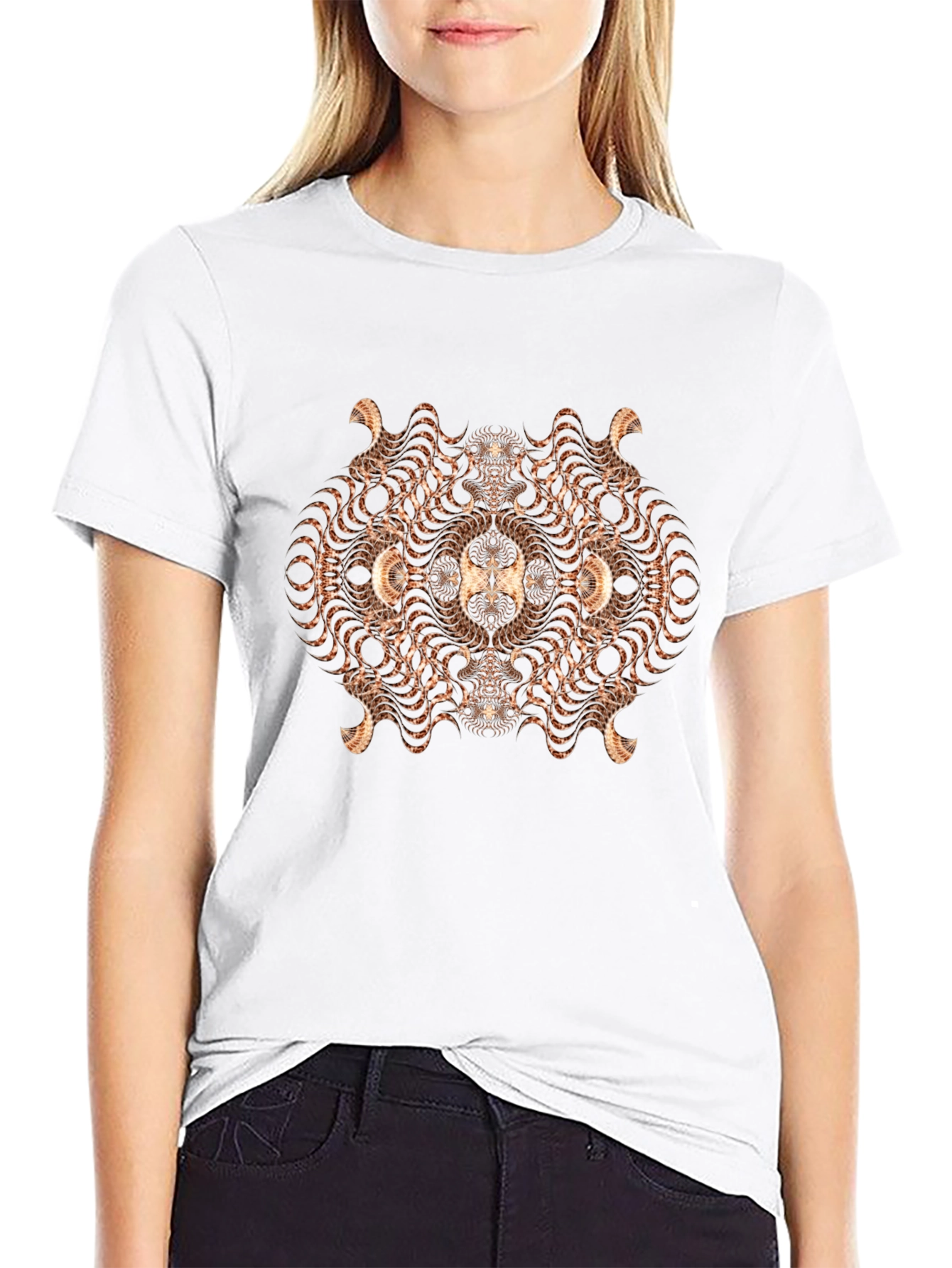 Abstract Fractal Graphic T-Shirt - Black