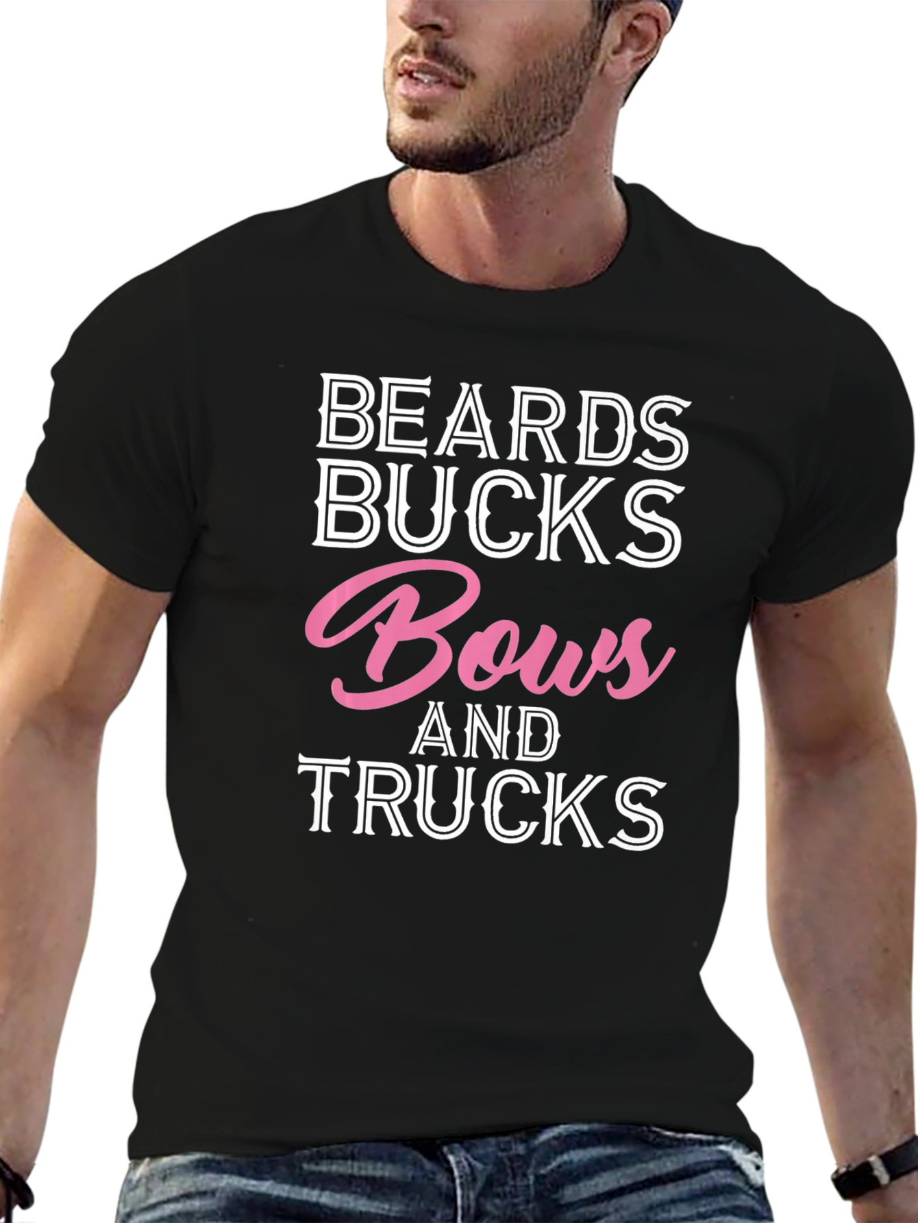 Beards Bucks Bows and Trucks Graphic T-Shirt