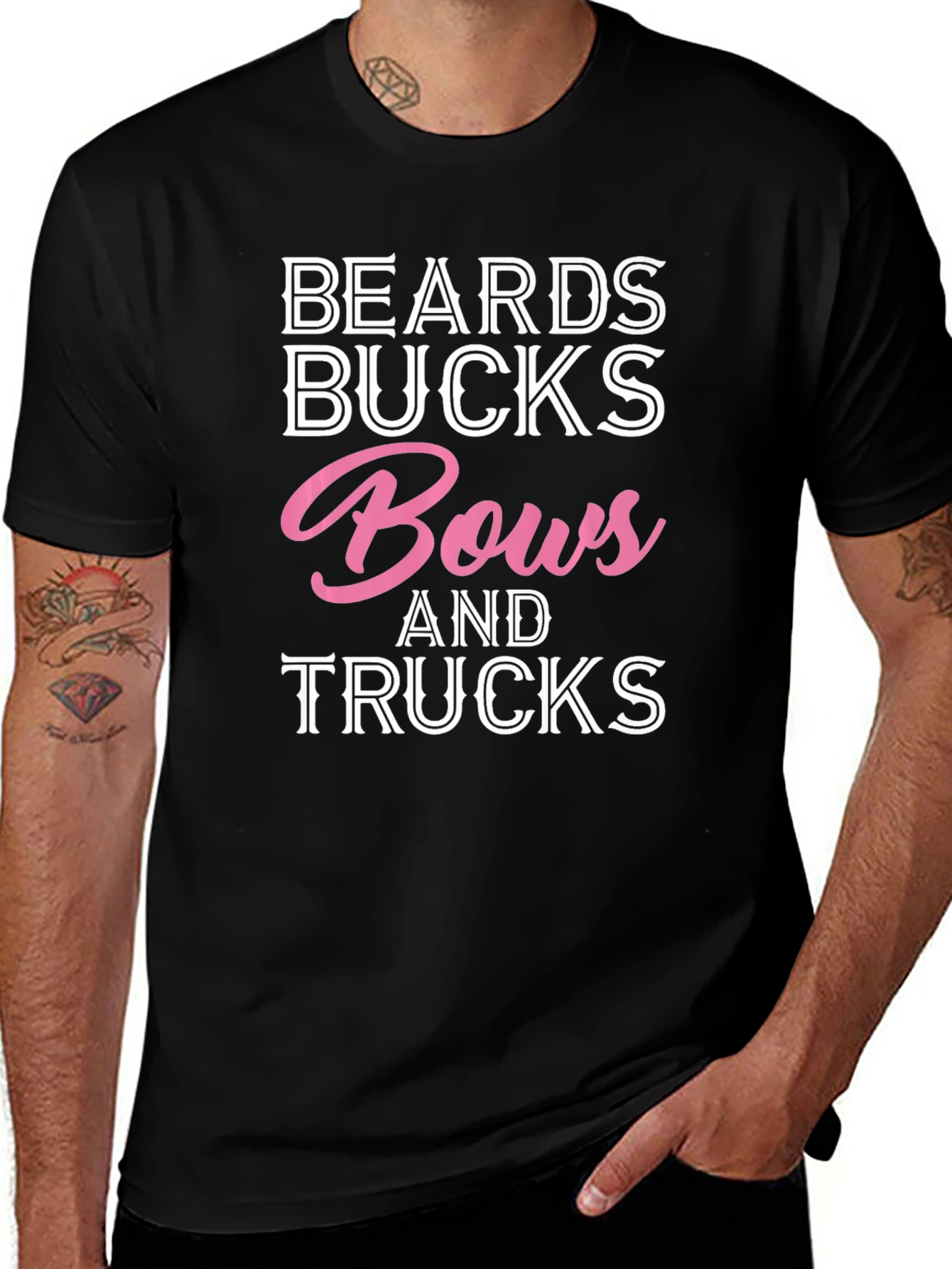 Beards Bucks Bows and Trucks Graphic T-Shirt