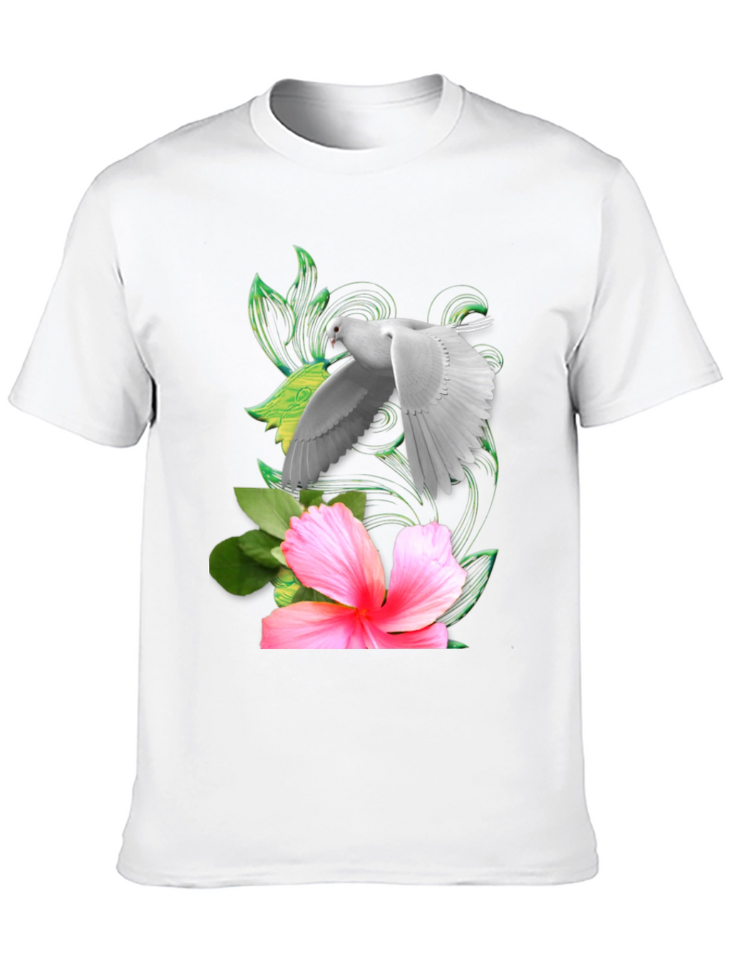 Dove & Hibiscus Graphic T-Shirt