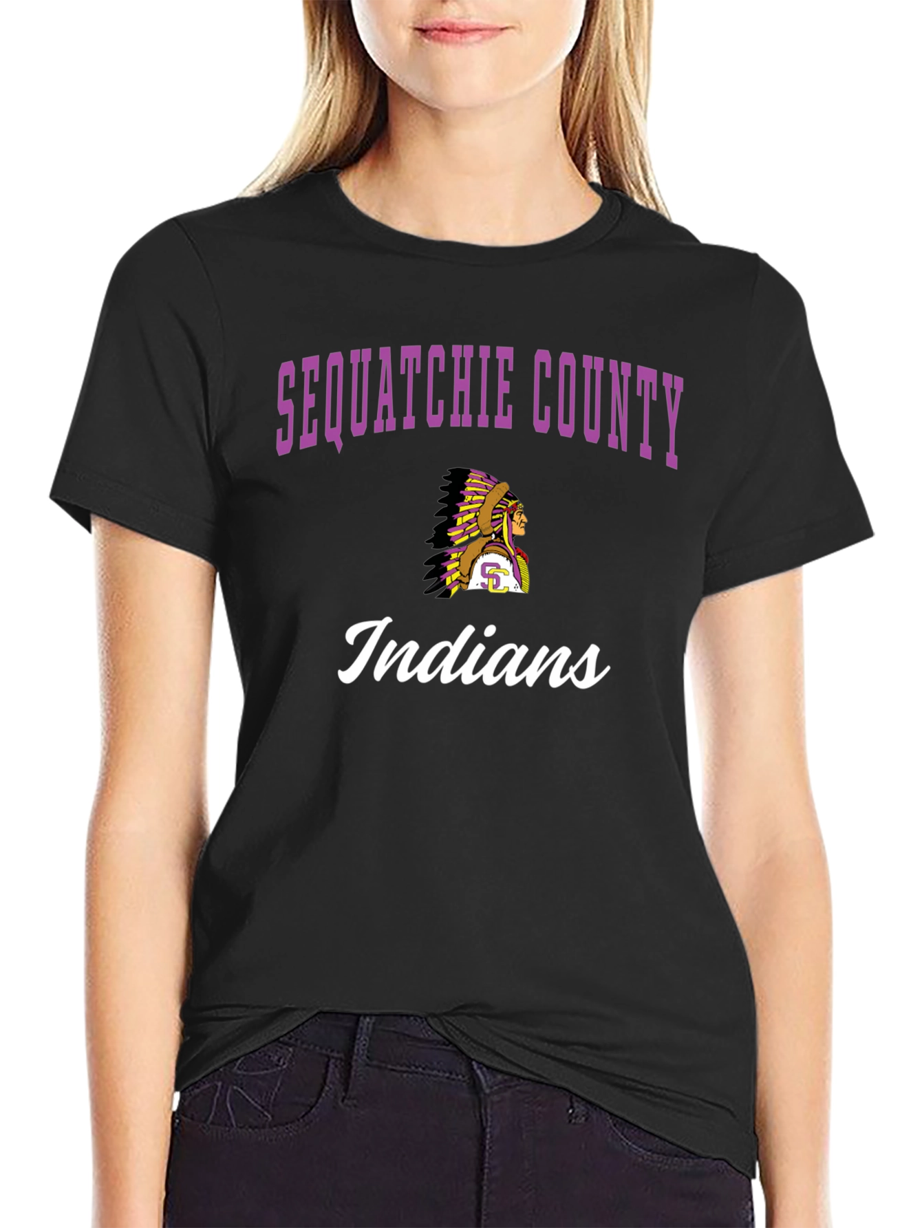 Sequatchie County Indians Black T-Shirt