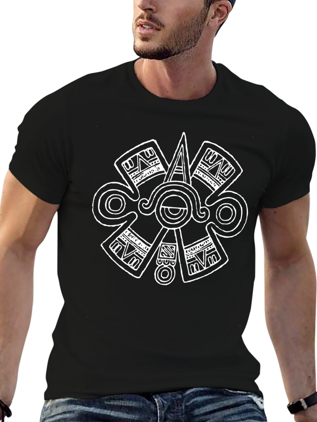 Aztec Calendar T-Shirt - Black Graphic Tee