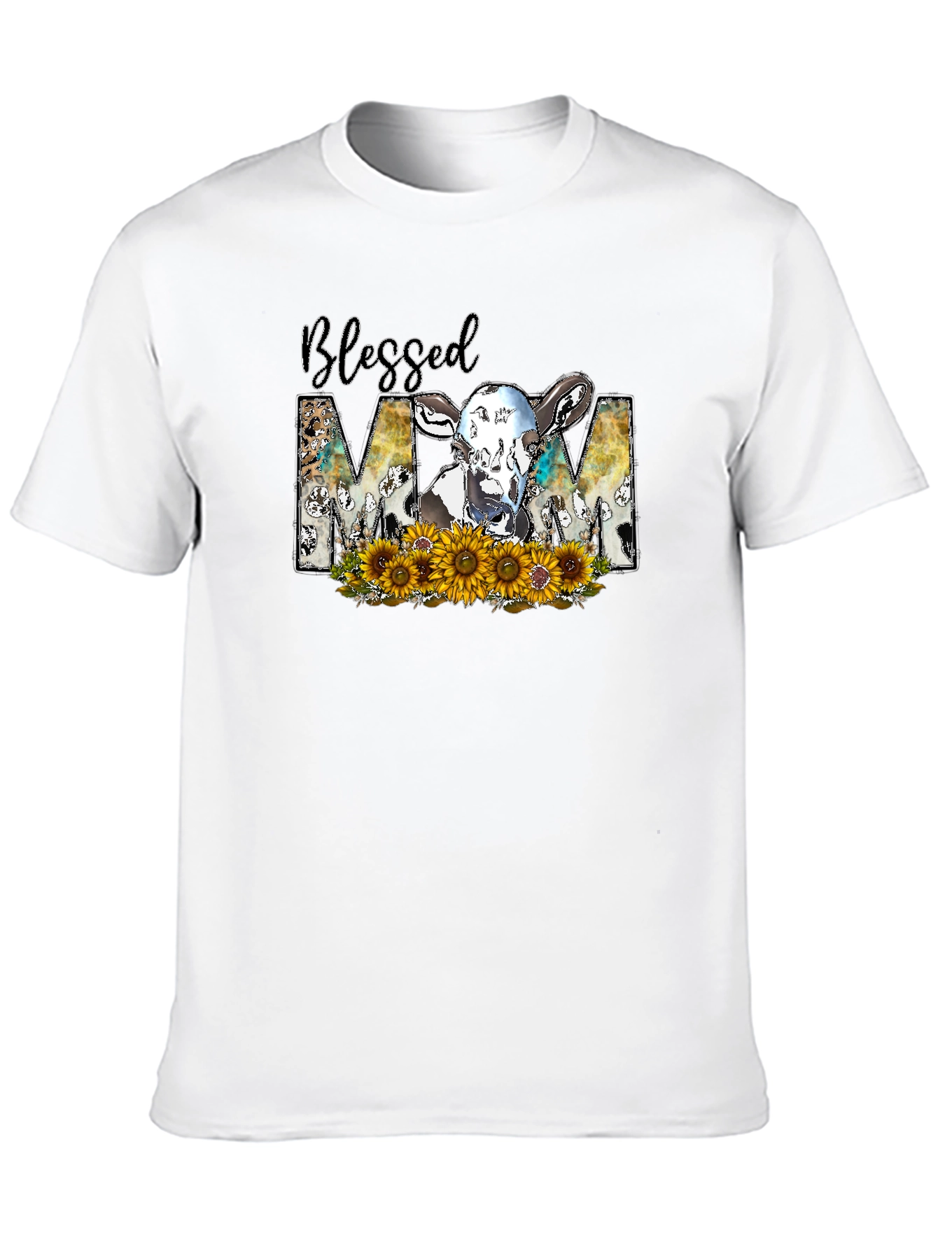 Blessed Mom Cow Graphic Tee