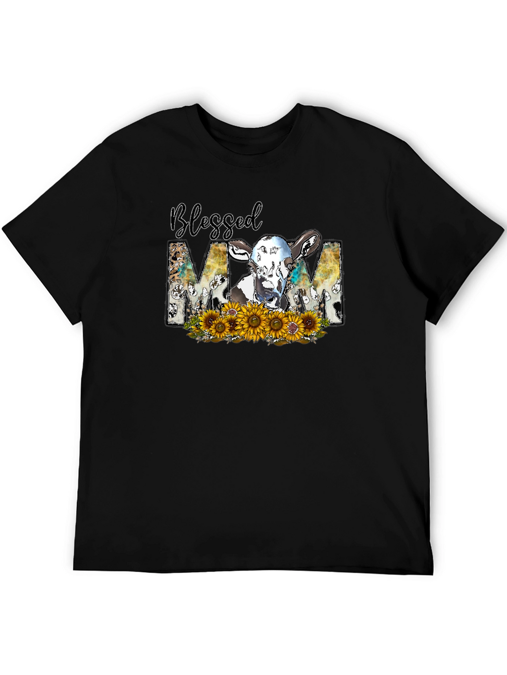 Blessed Mom Cow Graphic Tee
