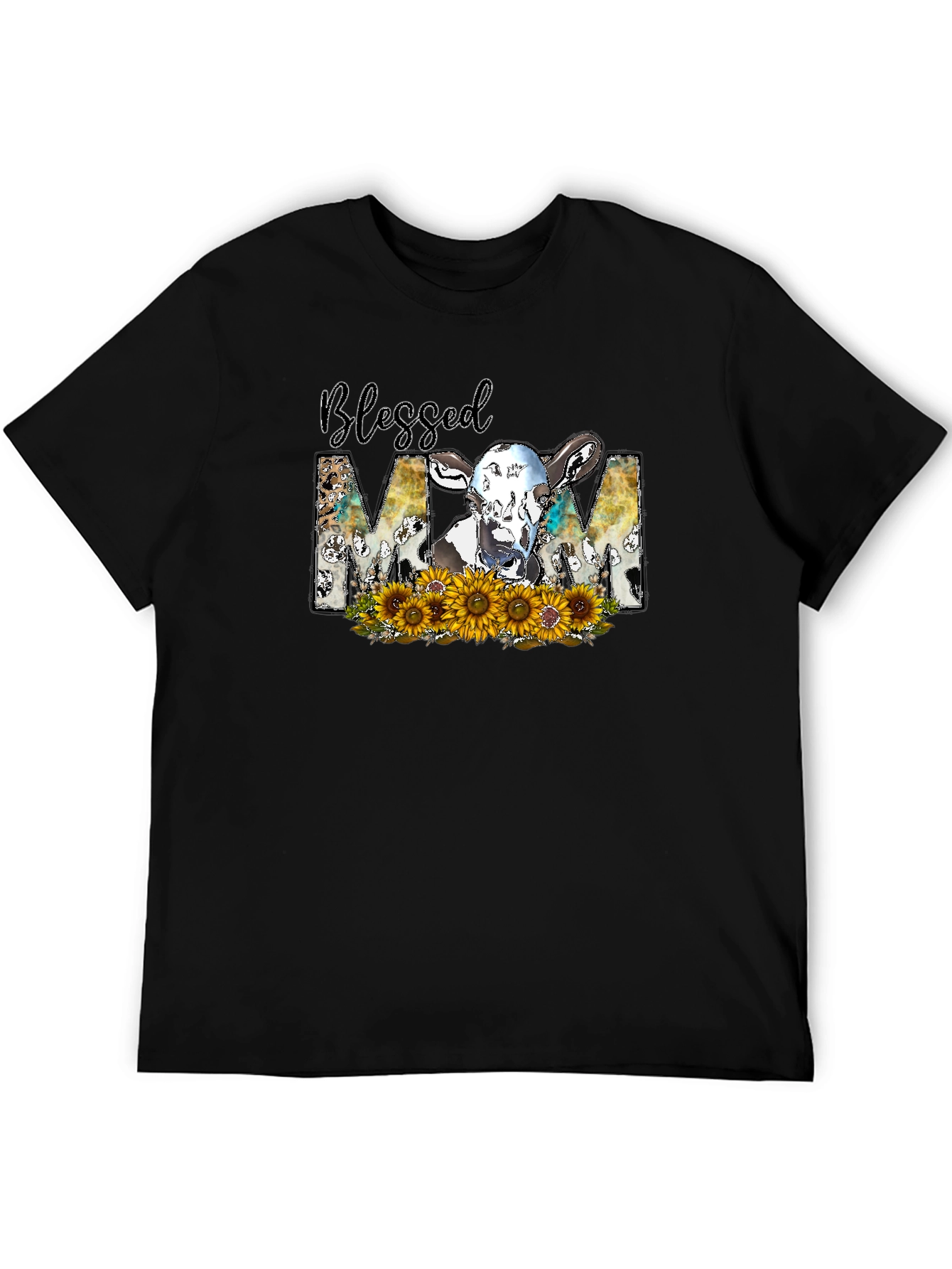Blessed Mom Cow Graphic Tee