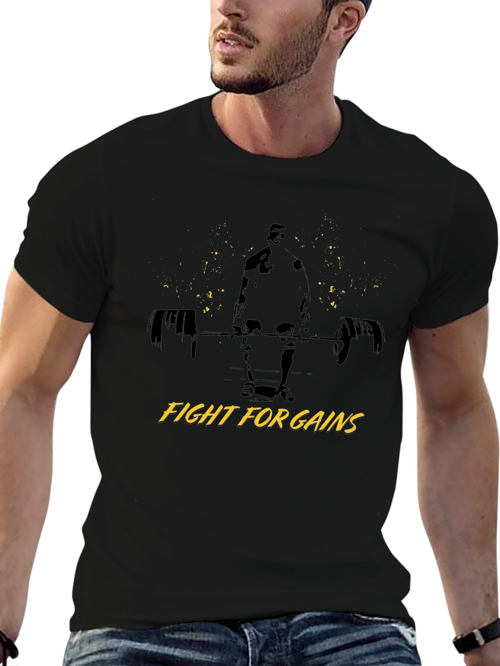 Fight For Gains Mens Graphic T-Shirt