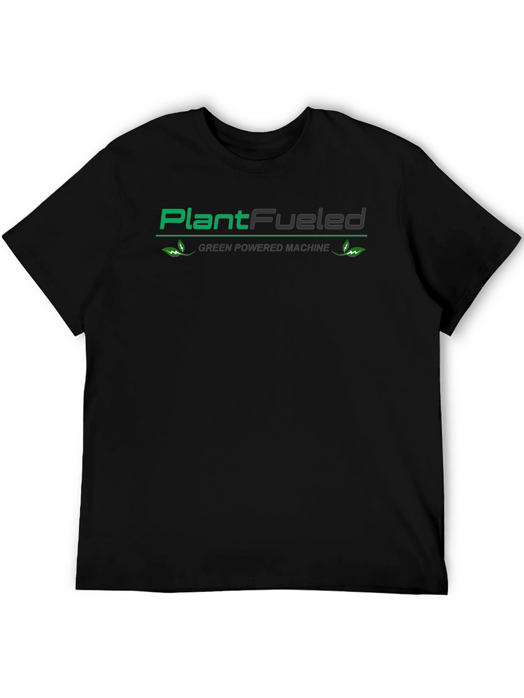 PlantFueled Green Powered Machine Black T-Shirt
