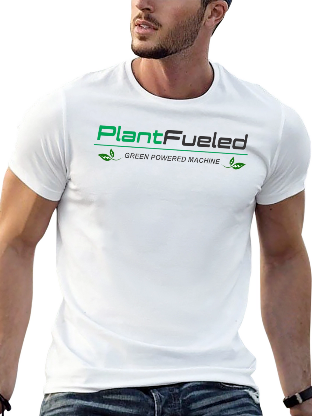 PlantFueled Green Powered Machine Black T-Shirt
