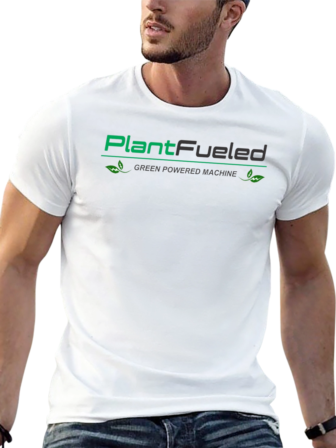 PlantFueled Green Powered Machine Black T-Shirt