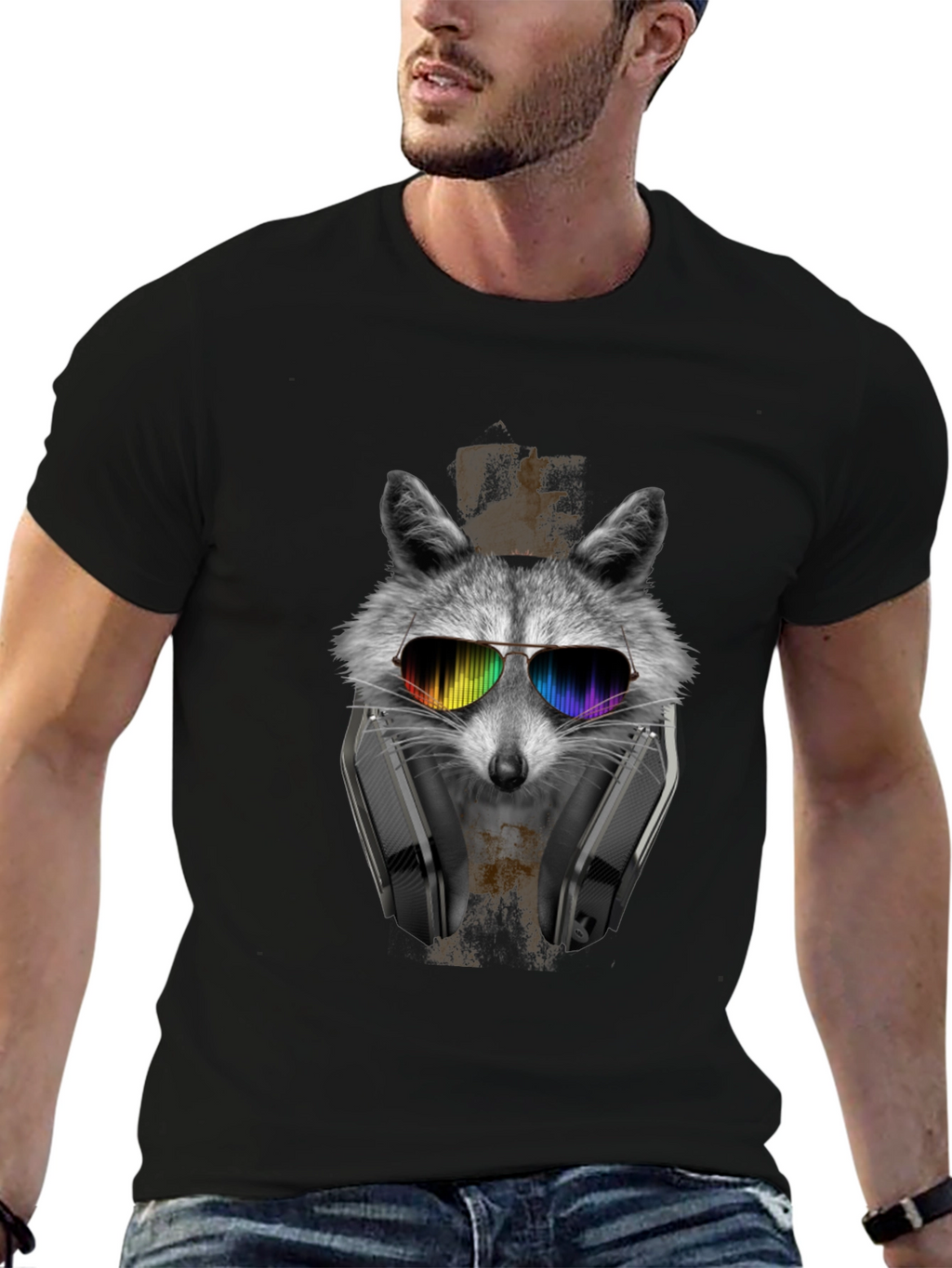 Cool Raccoon Graphic T-Shirt