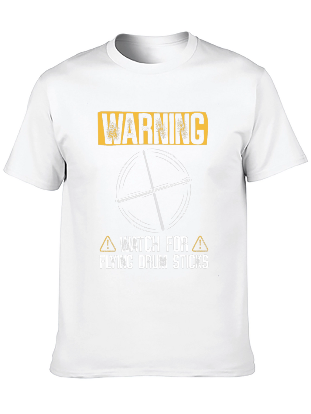 Warning Flying Drum Sticks Graphic Tee