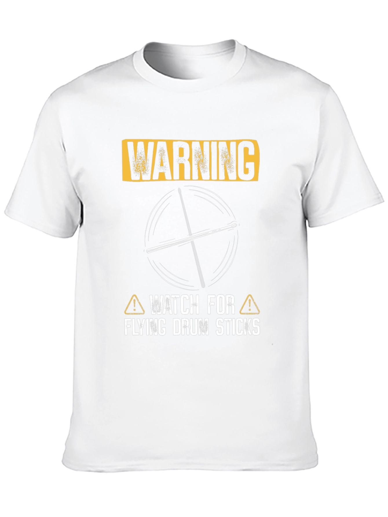 Warning Flying Drum Sticks Graphic Tee