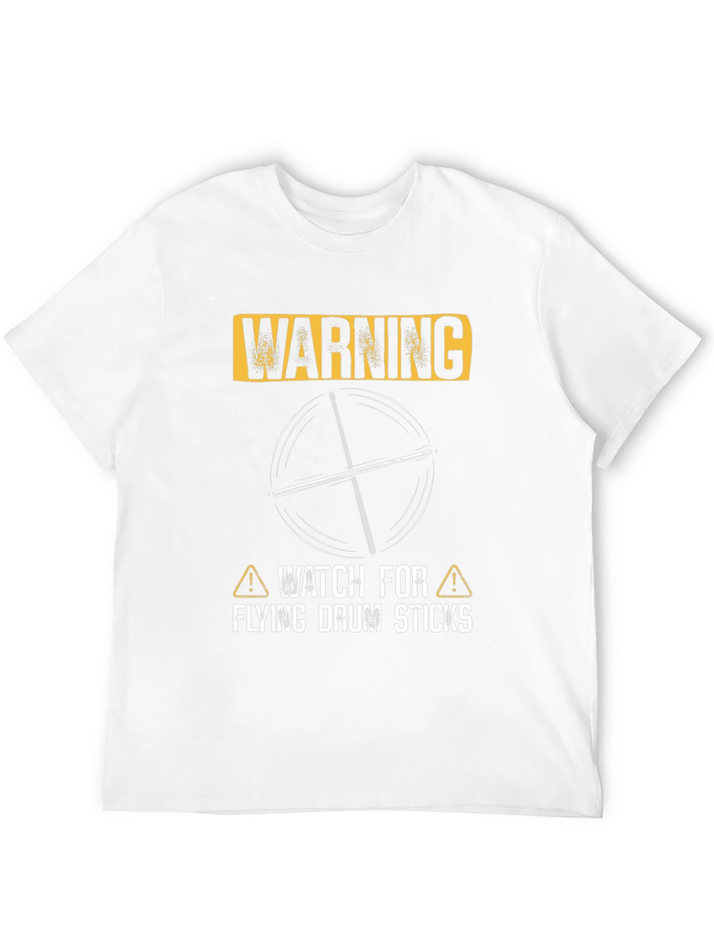 Warning Flying Drum Sticks Graphic Tee