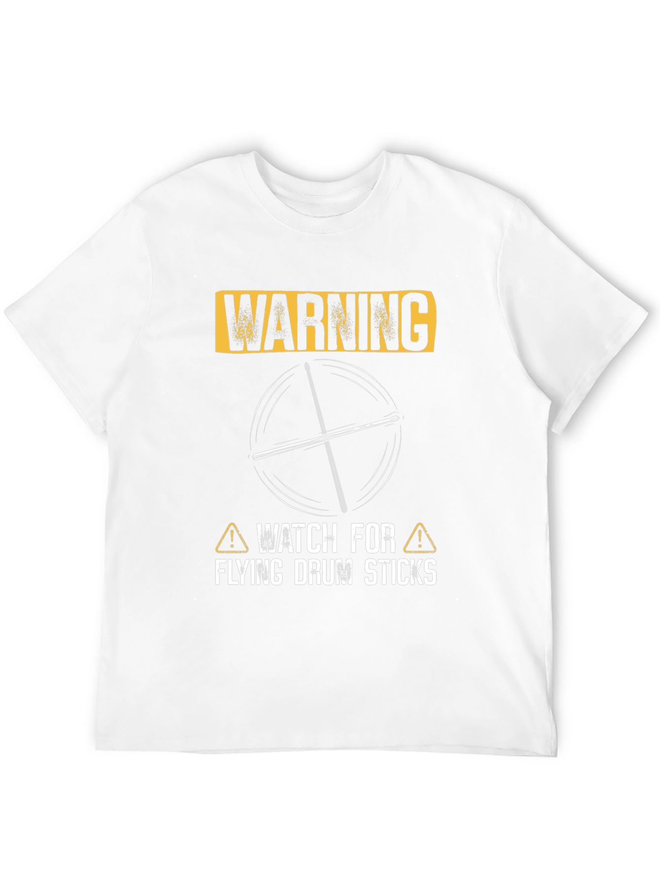 Warning Flying Drum Sticks Graphic Tee