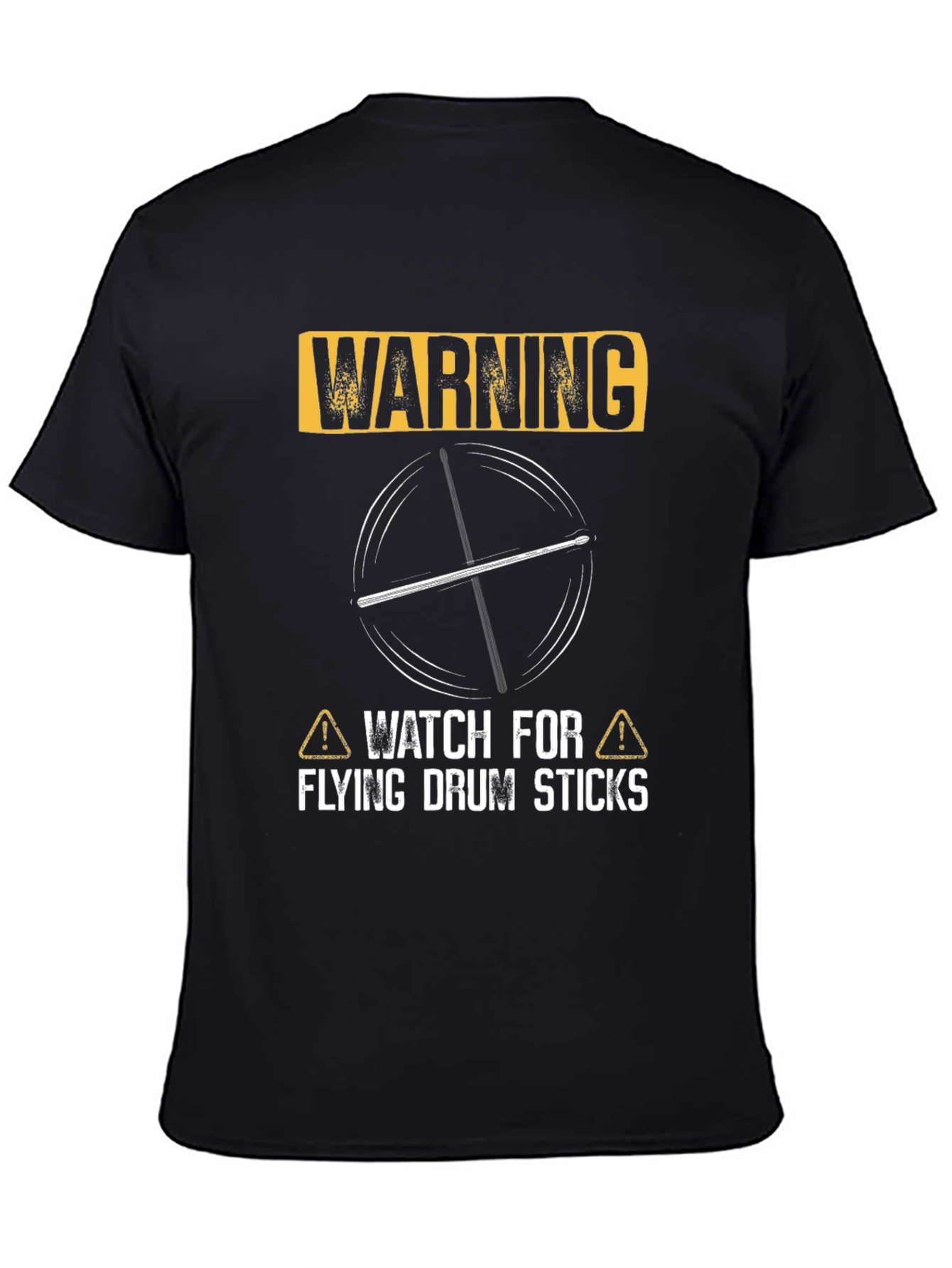 Warning Flying Drum Sticks Graphic Tee