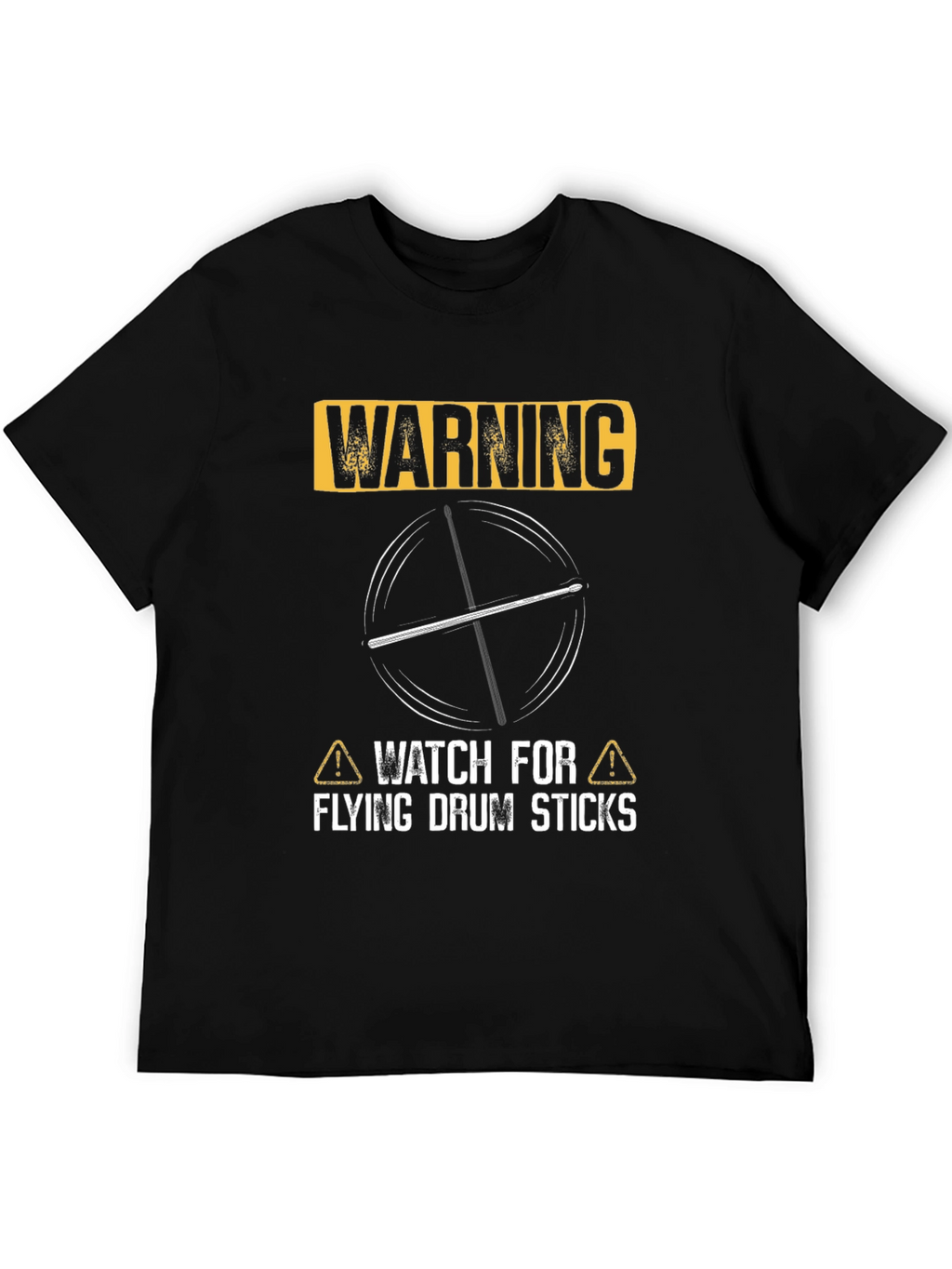 Warning Flying Drum Sticks Graphic Tee