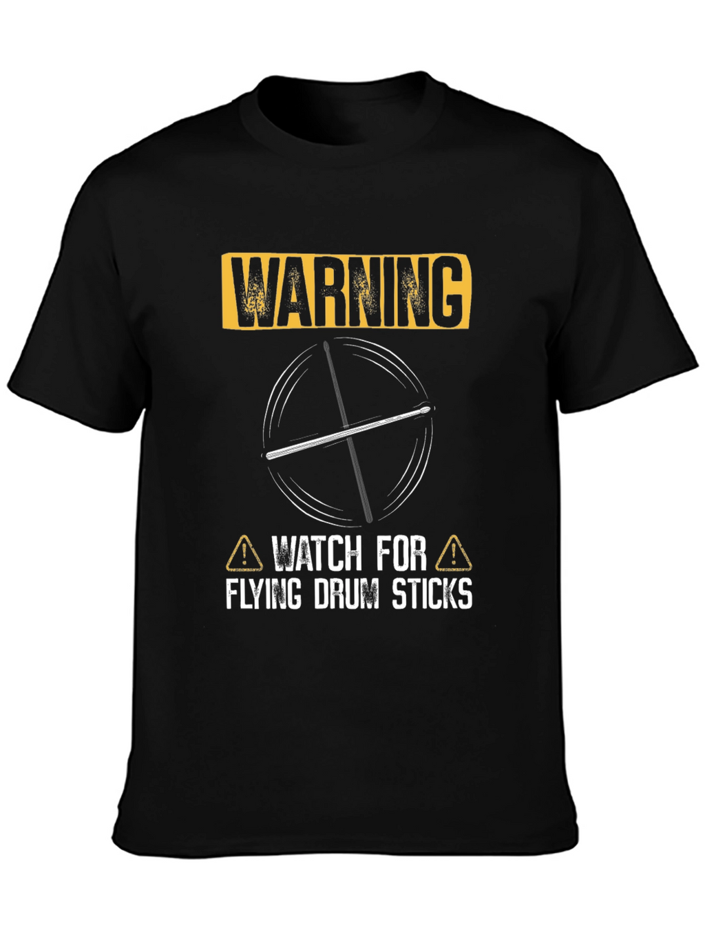 Warning Flying Drum Sticks Graphic Tee