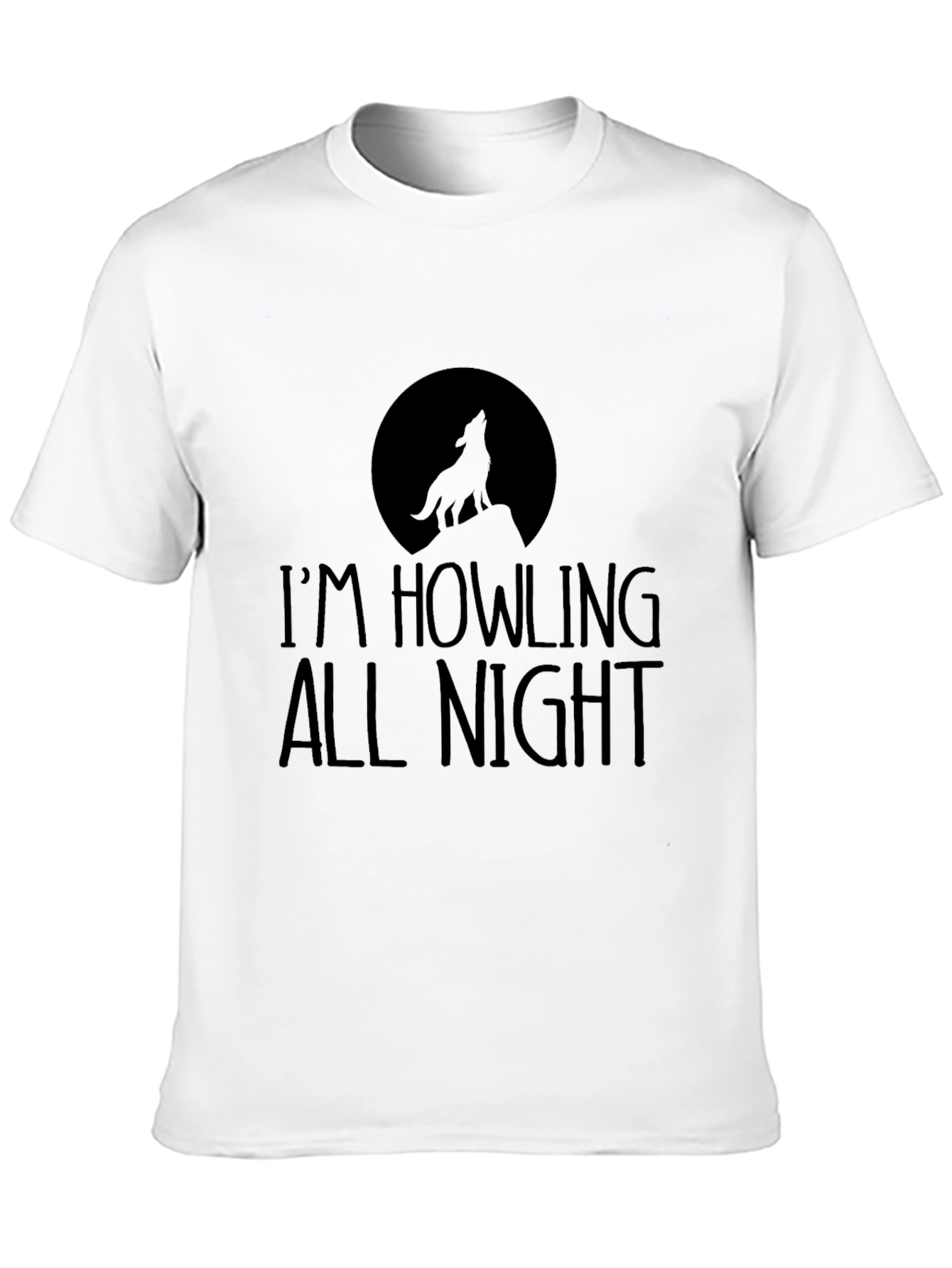 Im Howling All Night T-Shirt Black Wolf Moon Tee