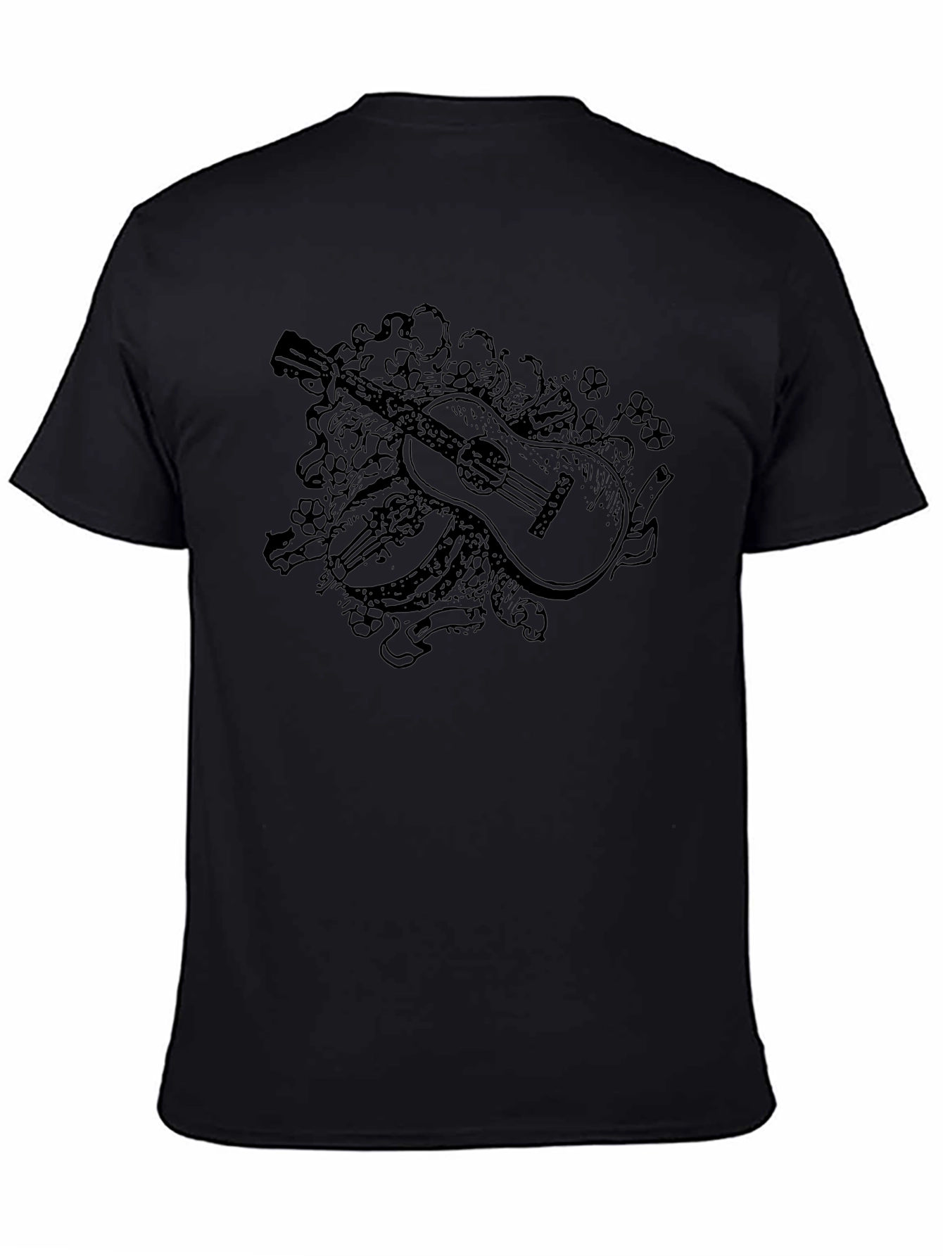 Guitar Graphic Tee - Black Unisex Shirt