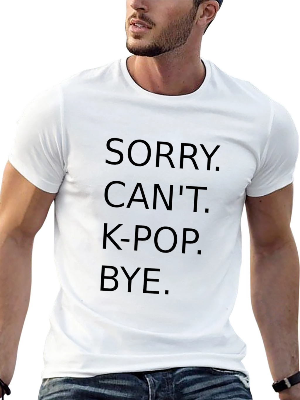 Sorry Cant K-Pop Bye Black Graphic Tee