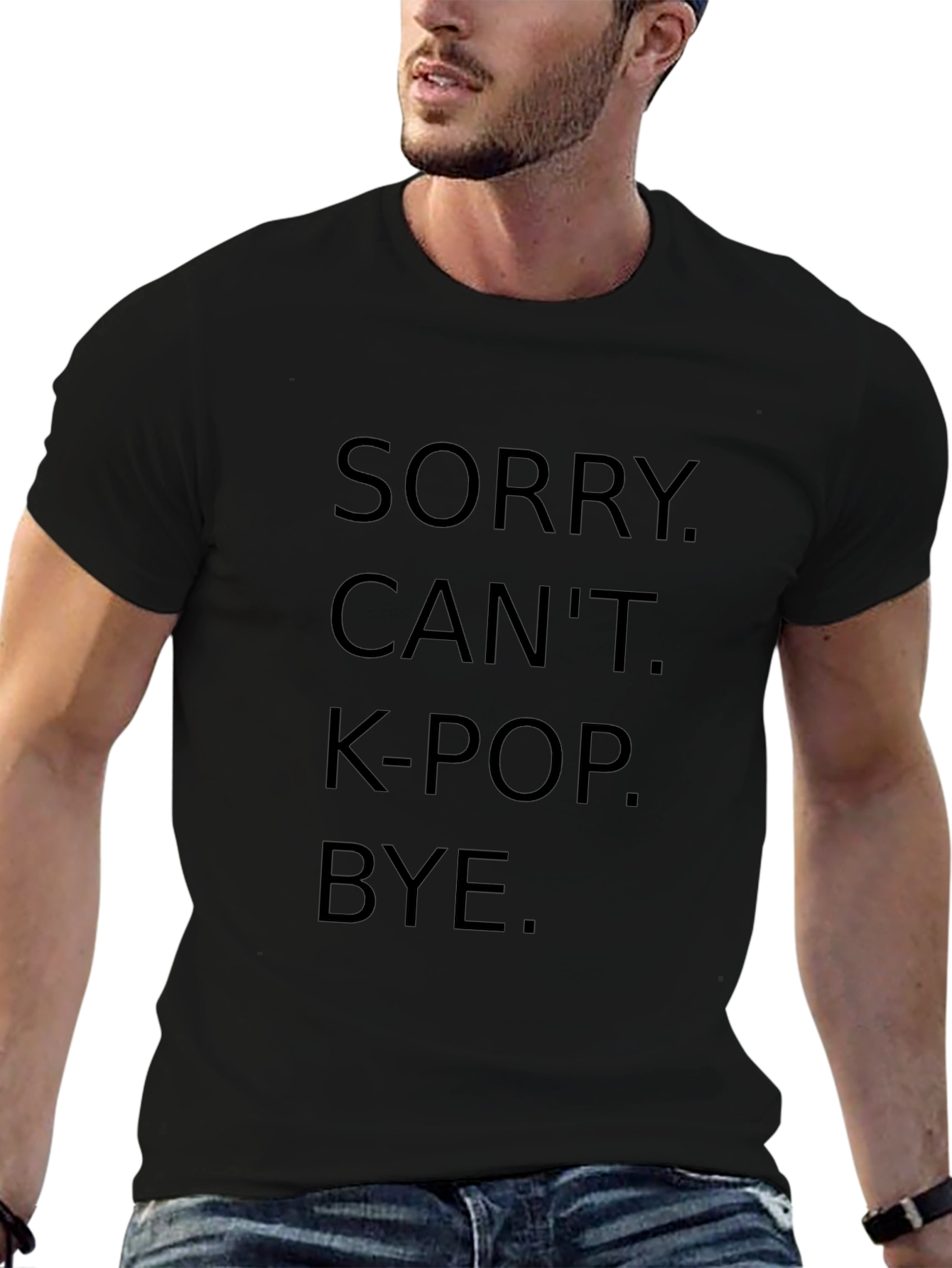 Sorry Cant K-Pop Bye Black Graphic Tee