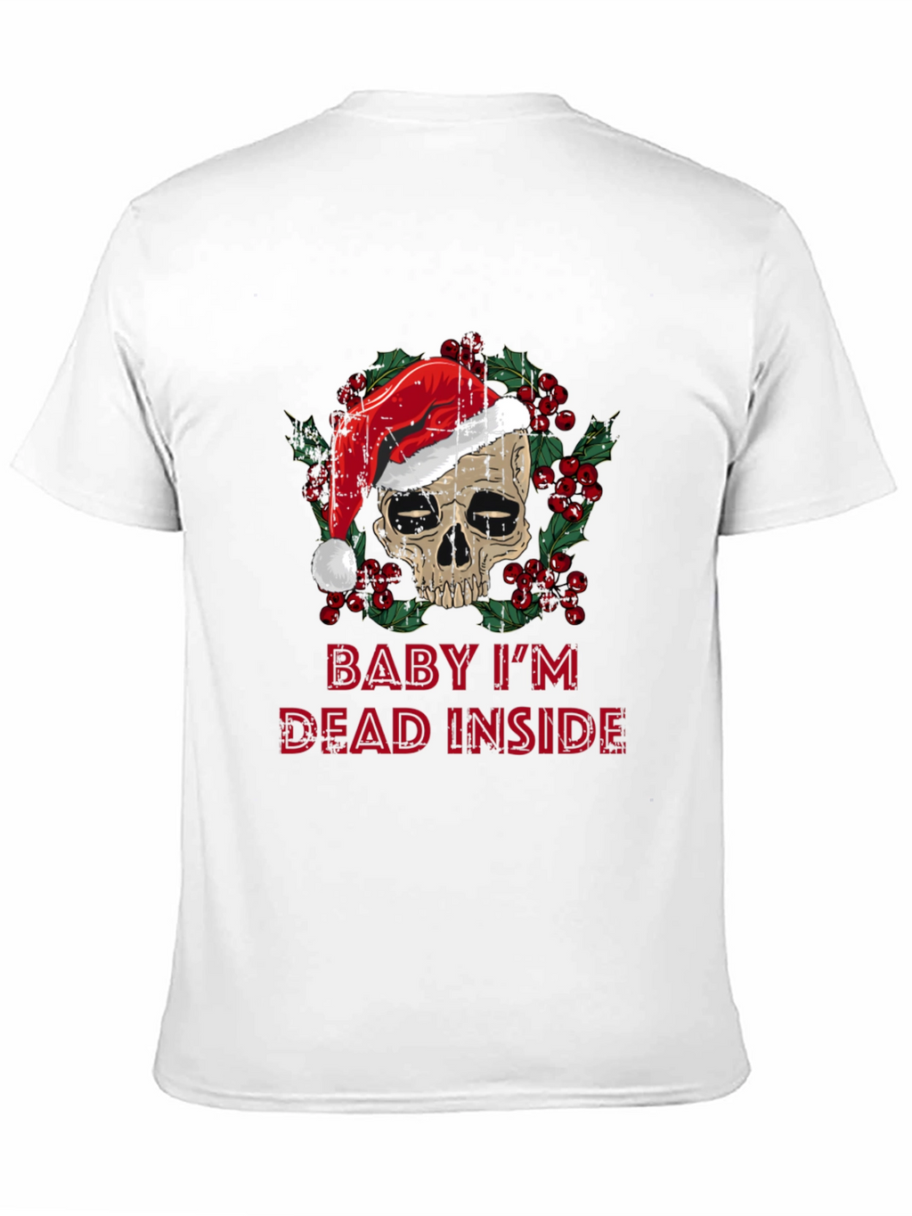 Baby Im Dead Inside Skull Santa Hat Graphic Tee